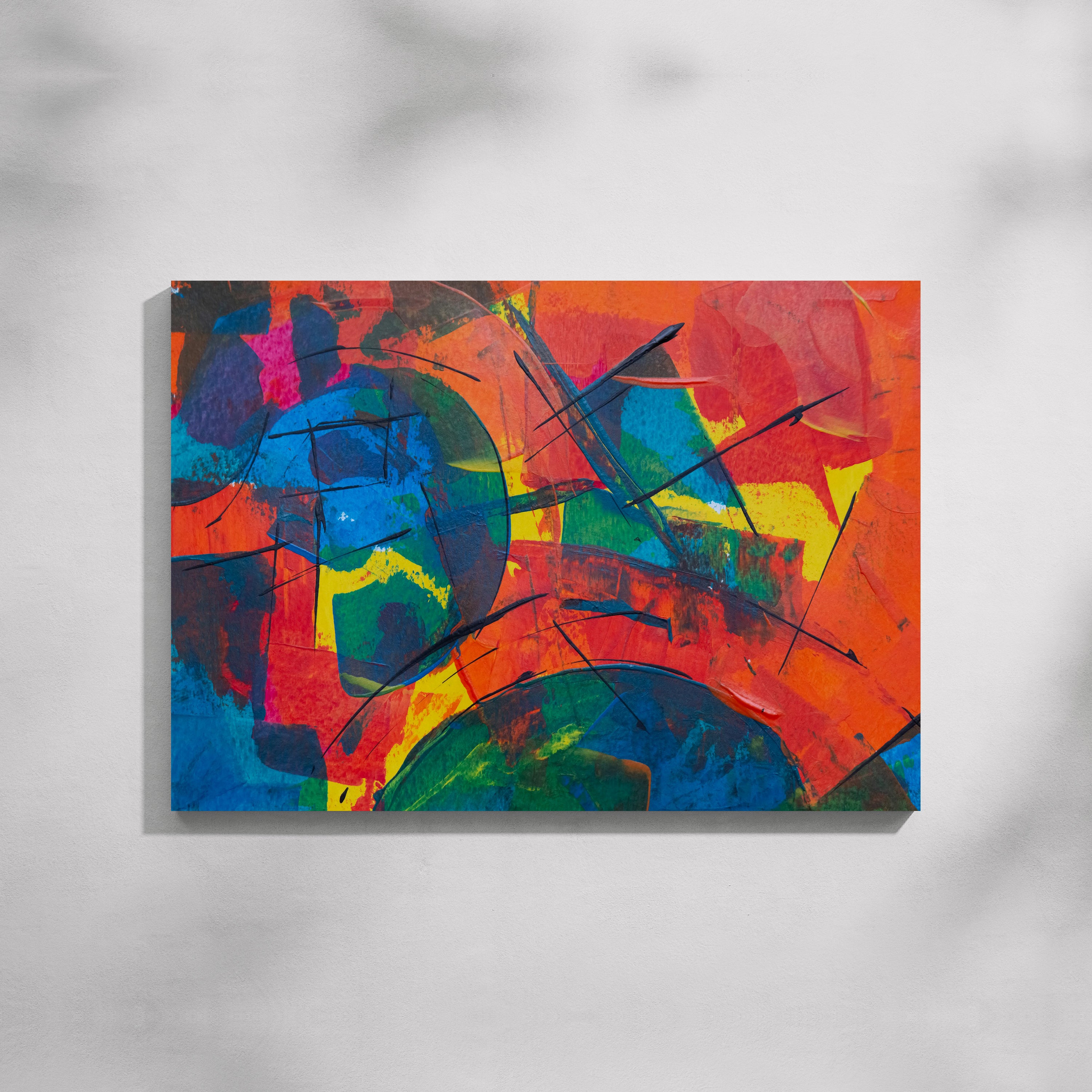 Vibrant Abstract Color Explosion Canvas Wall Art
