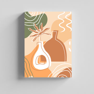 Abstract Vase Botanical Painting Canvas Boho Art