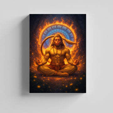 MeditatINg Lord Hanuman Canvas Painting
