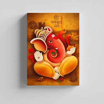 Shri Ganesha Blessings Canvas Painting