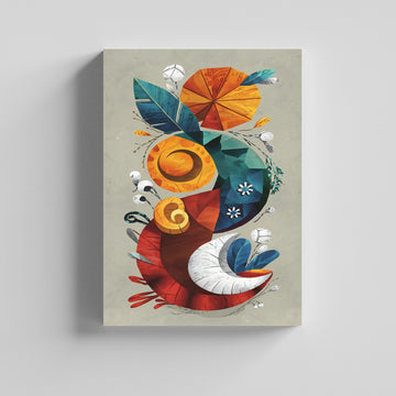 Harvest Moon Stylized  Abstract Canvas Art