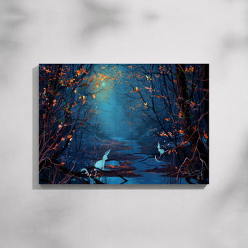 Whispers of the Moonlit Grove Landscapes Canvas Art