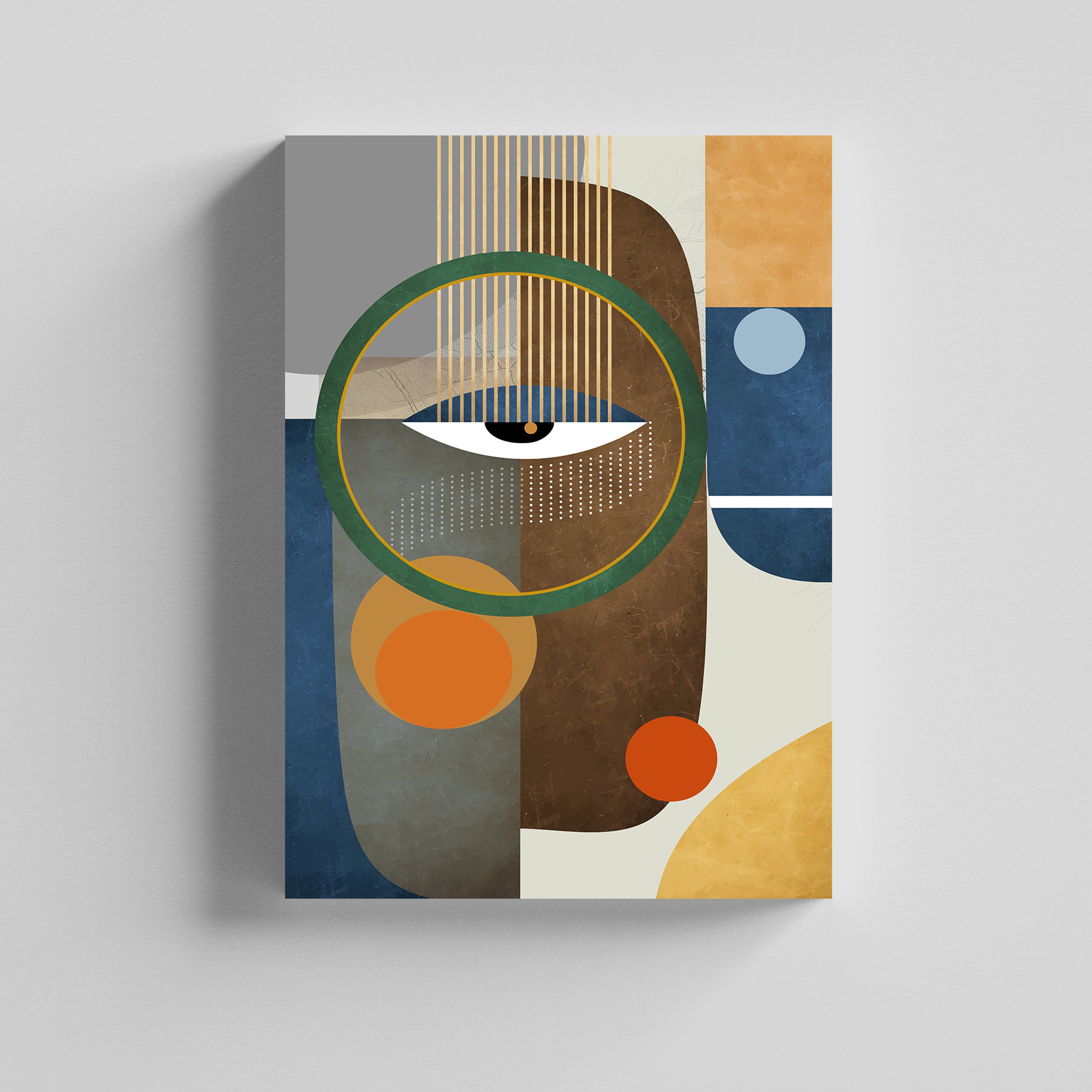 Abstract Geometric Face Canvas Painting