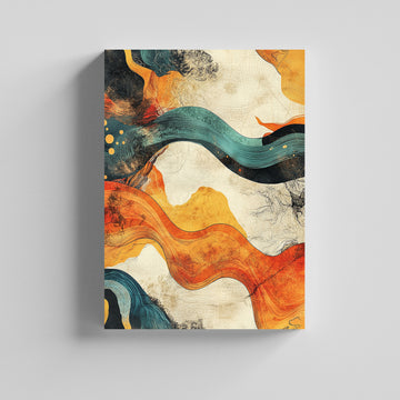 Abstract Flow Waves Canvas Painting