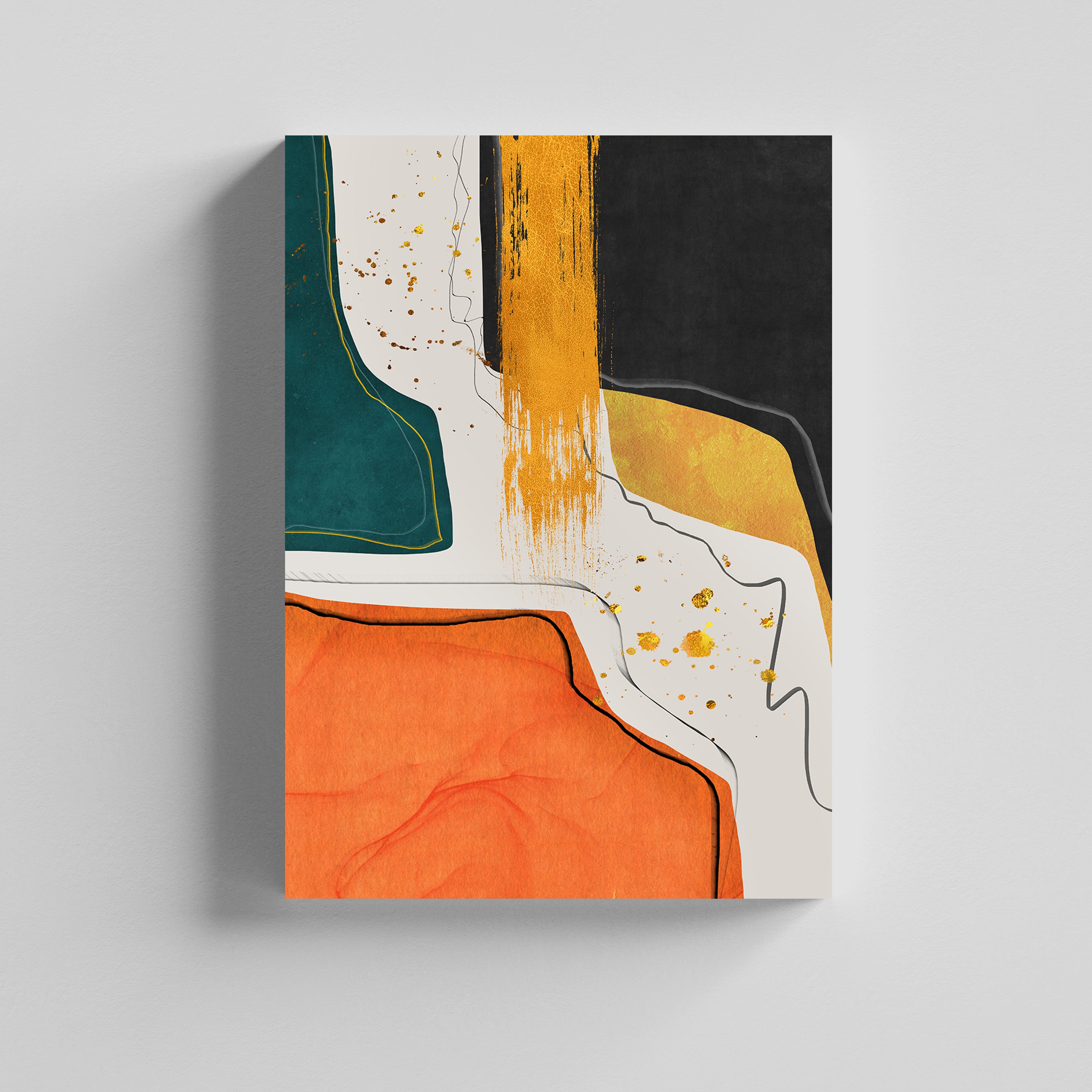 Urban Harmony Abstract Gold Foil Style Canvas Print