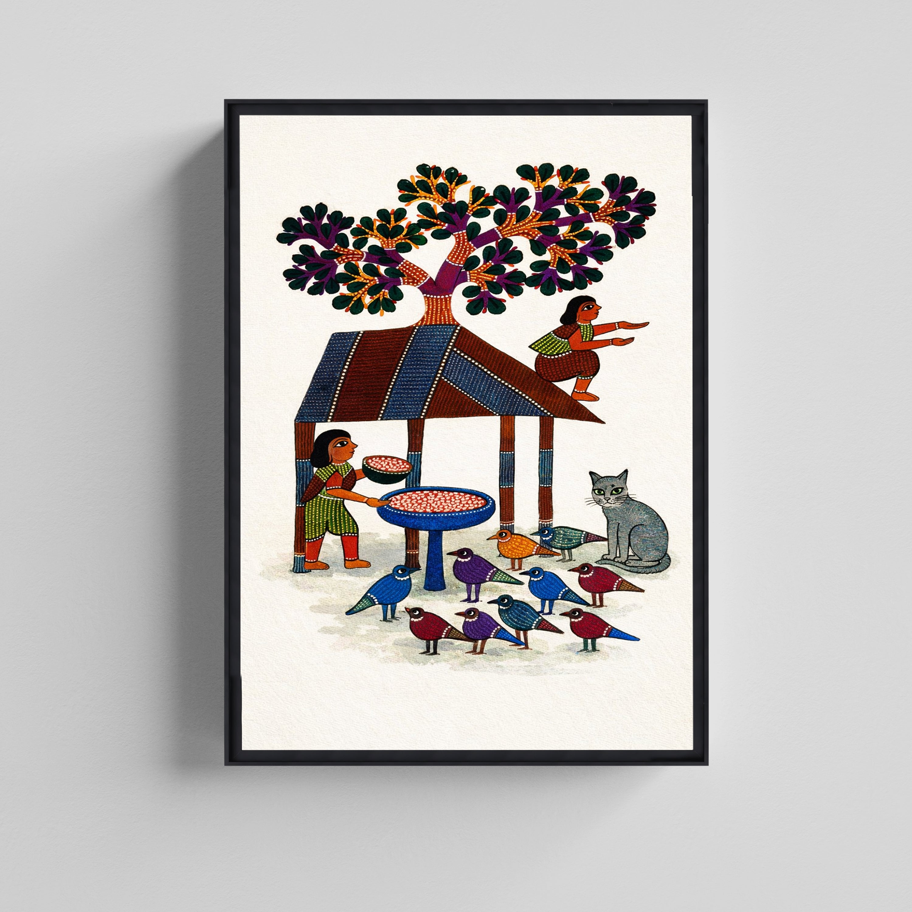Birds & Rural Scene Canvas Artwork for Living Room