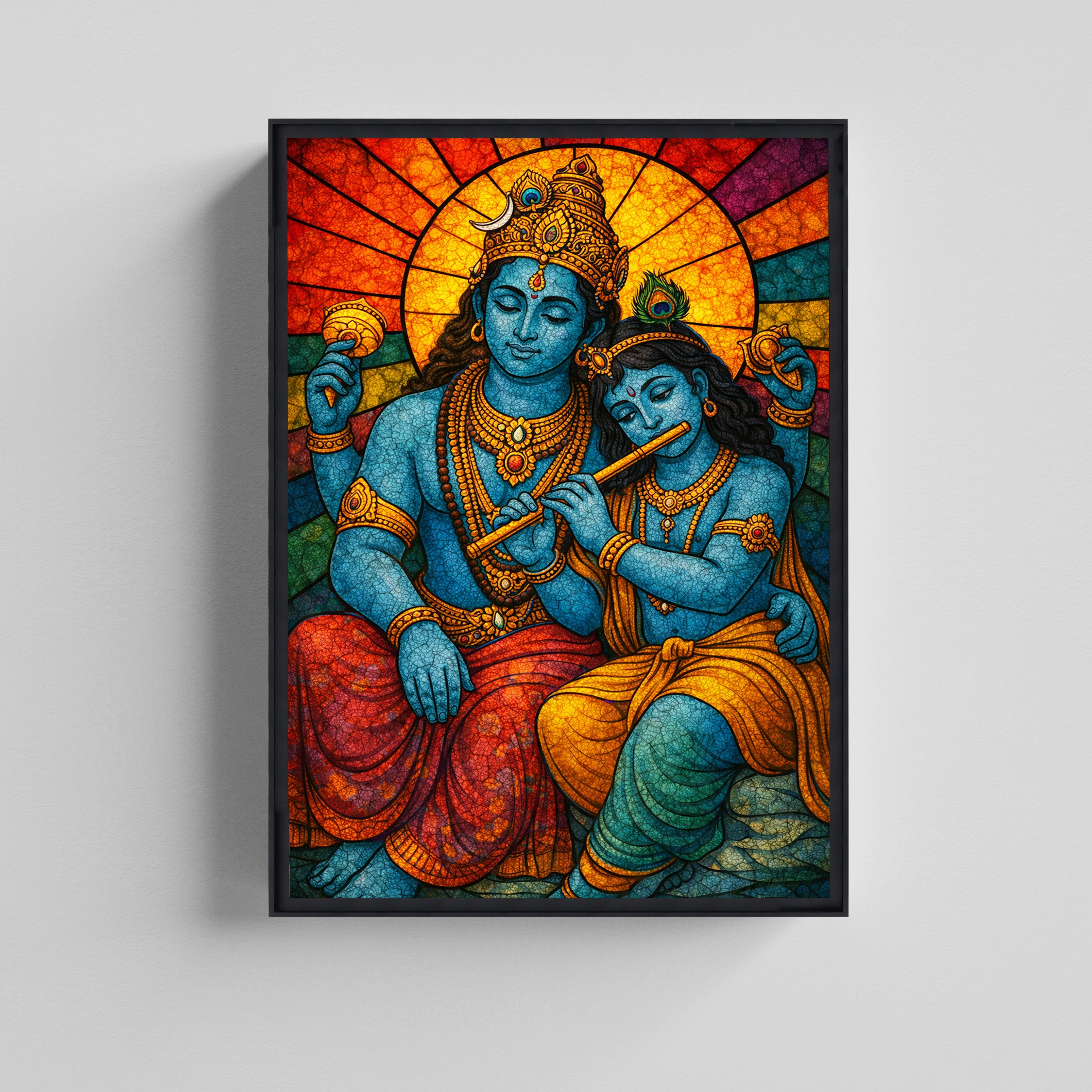 Divine  Krishna Flute Canvas Painting