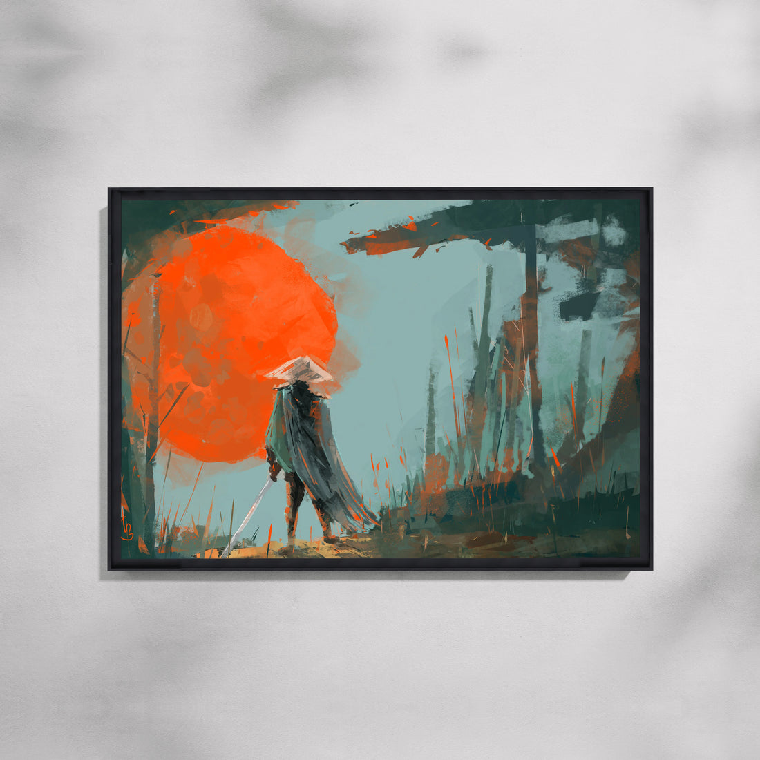Ember Sentinel – Atmospheric Fantasy Landscape Wall Art Canvas
