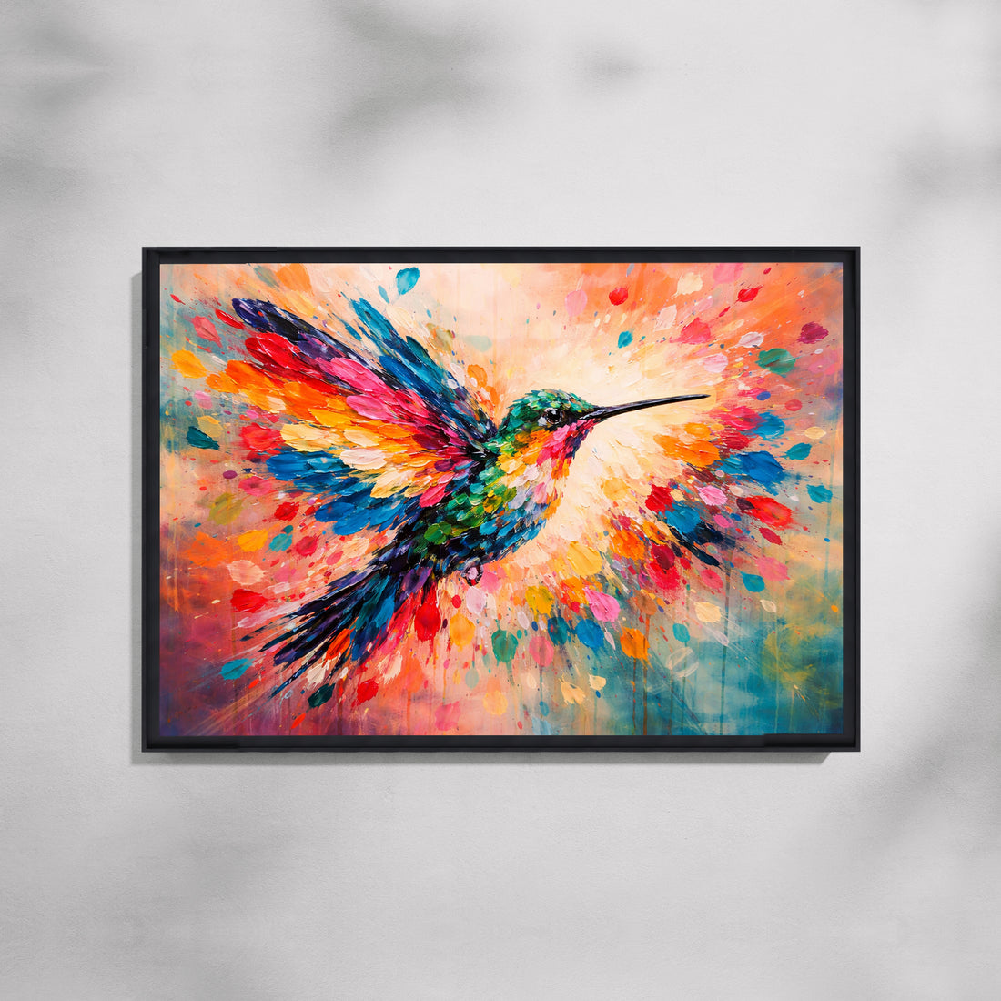 Flight in Bloom Hummingbird  Wildlife Canvas Painting