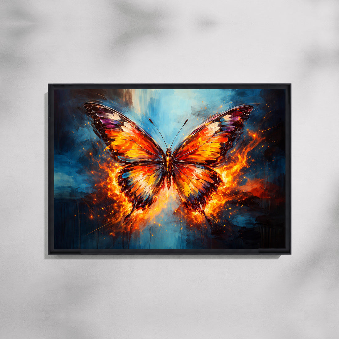 Blaze in Flight Butterfly Wildlife Canvas Painting