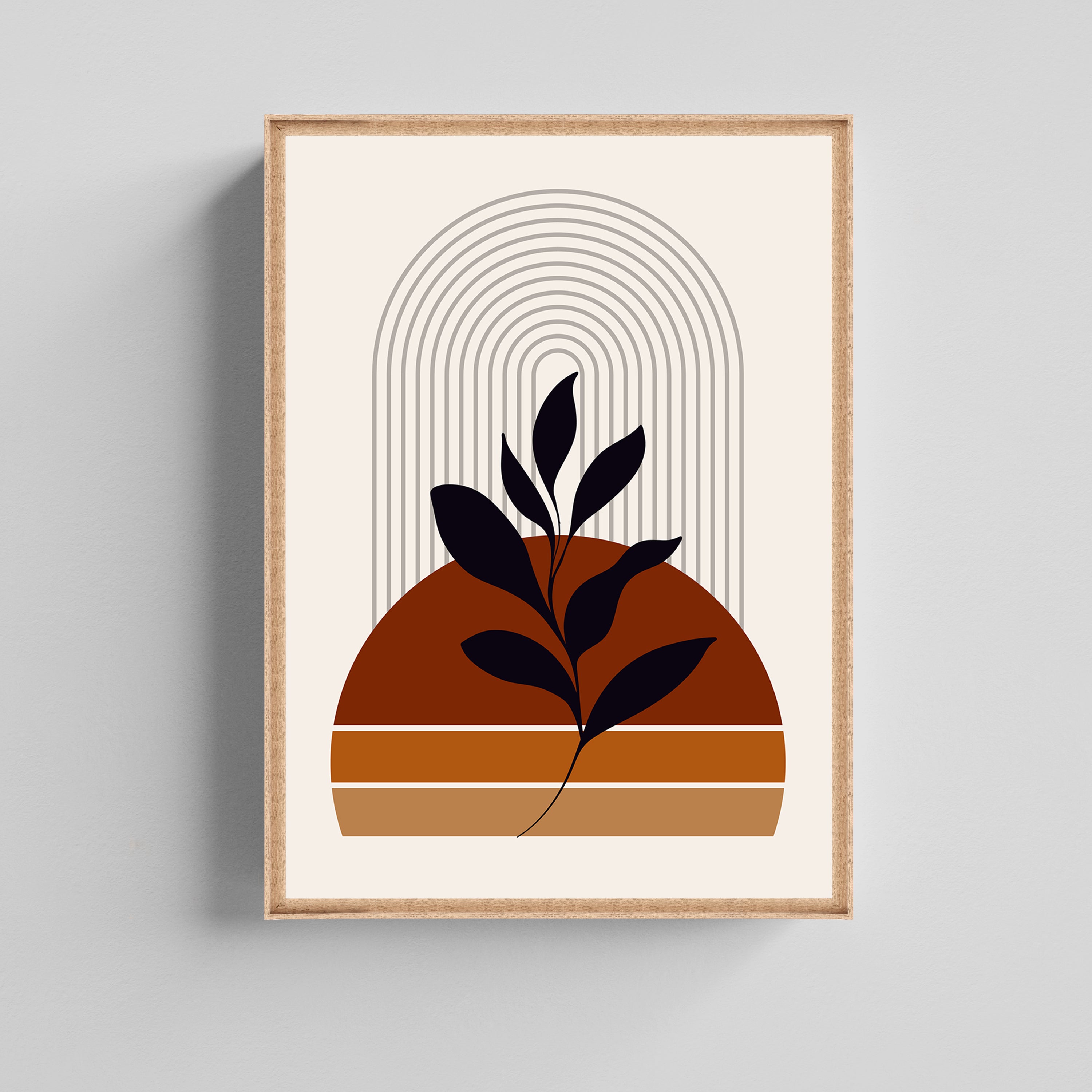 mid-century modern botanical wall art Painting Canvas Boho Art