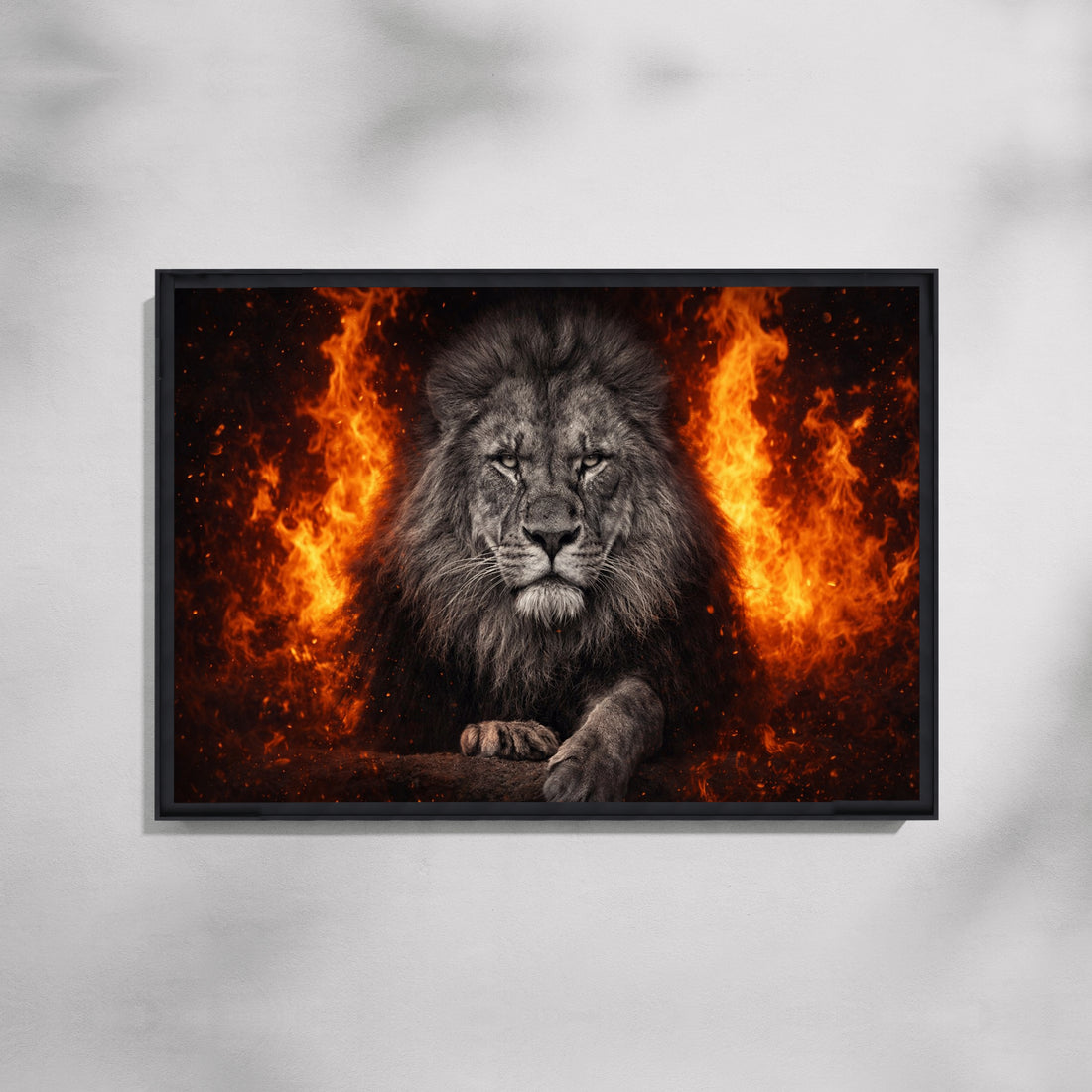 King of Flame Wildlife Canvas Painting