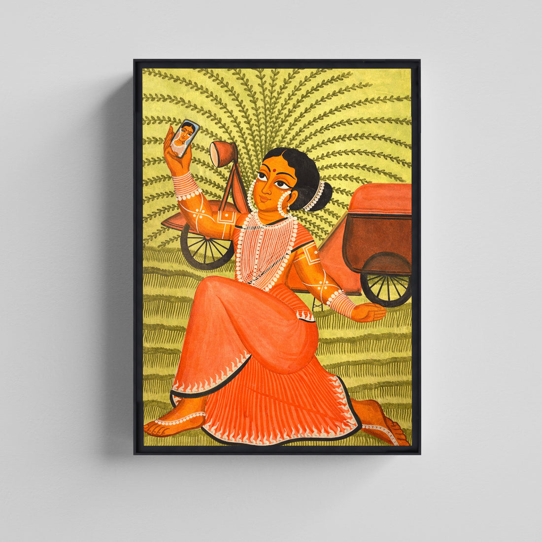 Traditional Art Meets Modern Life Kalighat Art Canvas Painting