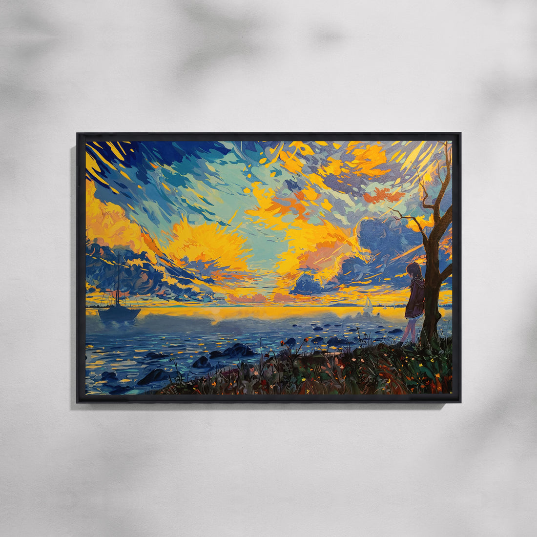 Where the Sky Listens Sunset Landscapes Art Canvas Painting