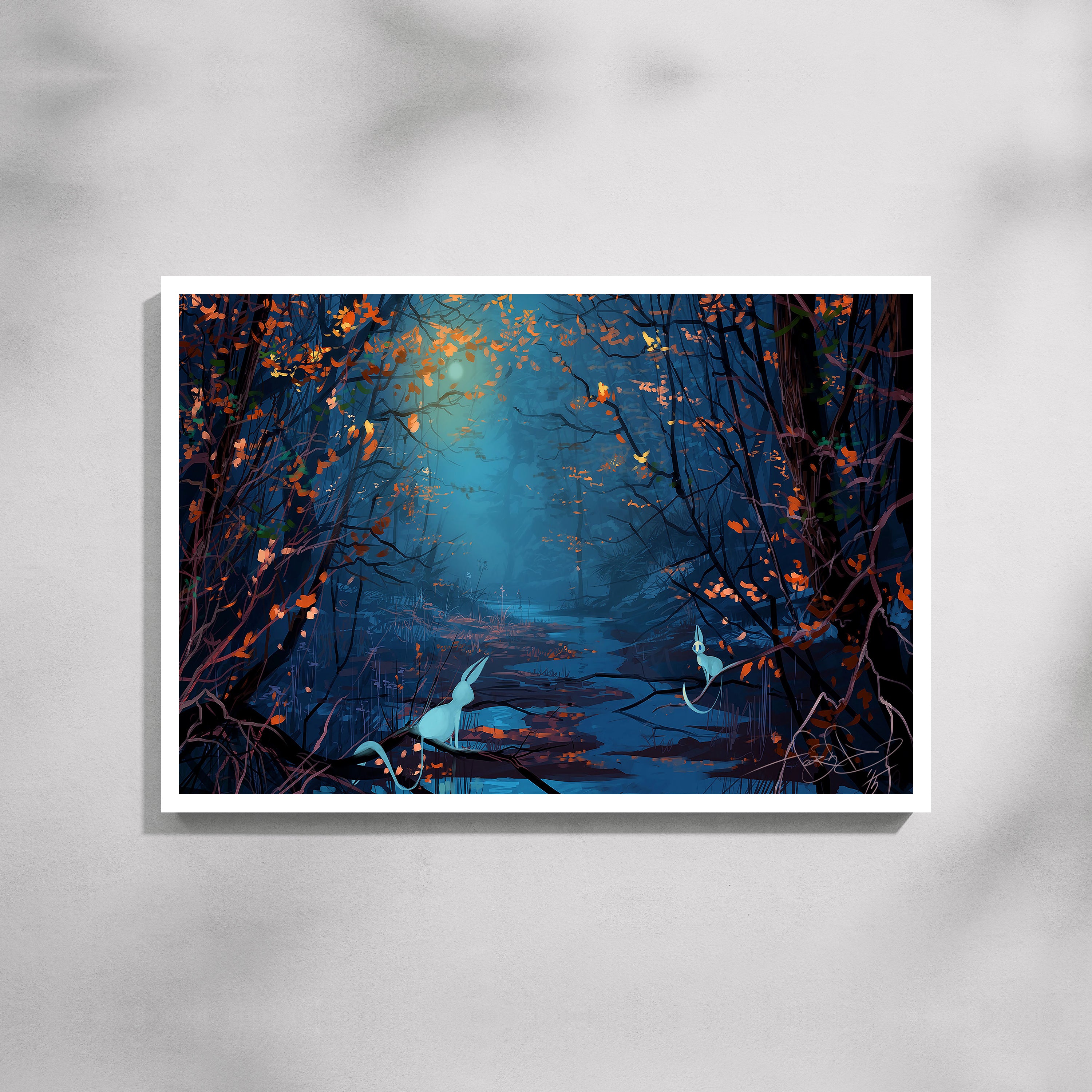 Whispers of the Moonlit Grove Landscapes Canvas Art