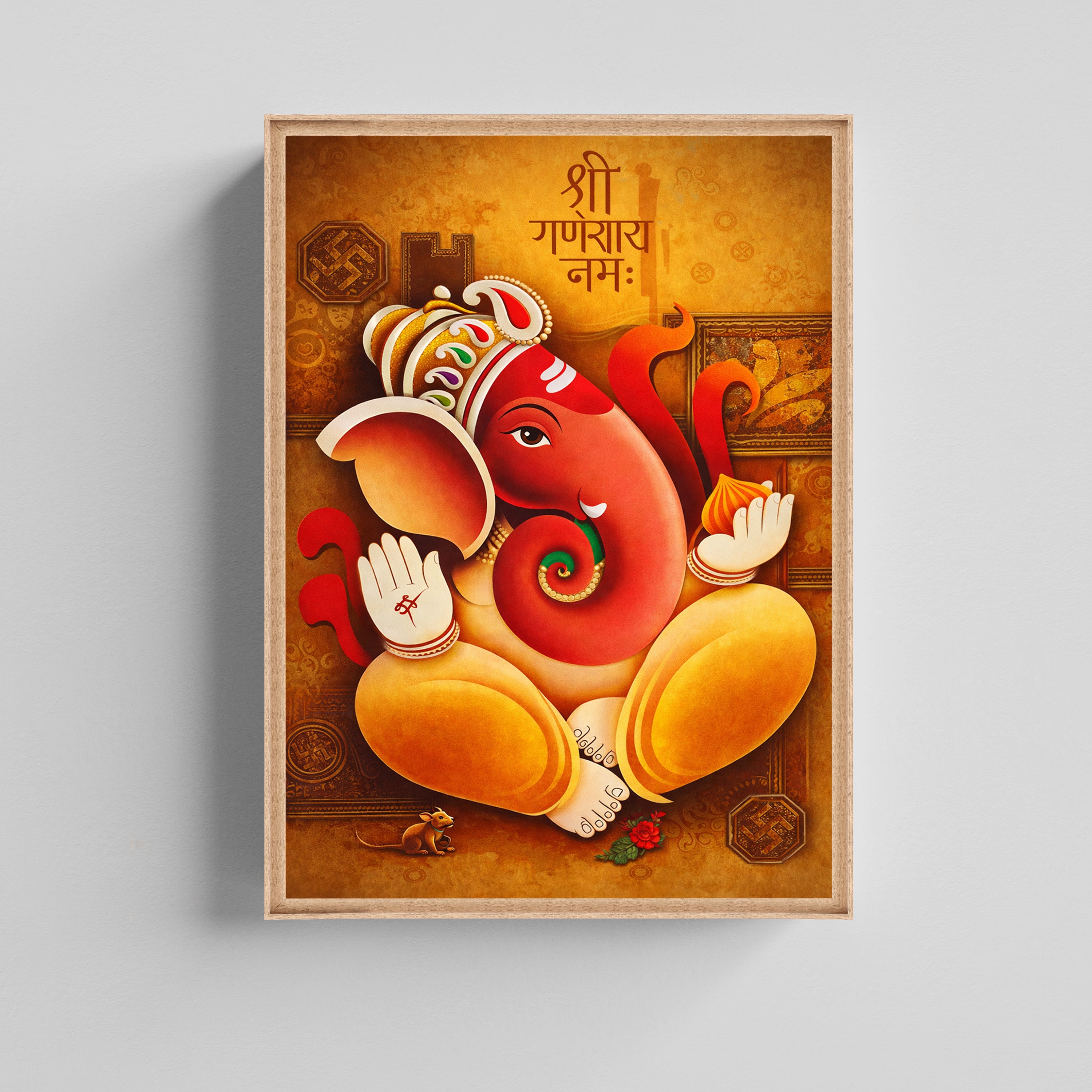 Shri Ganesha Blessings Canvas Painting