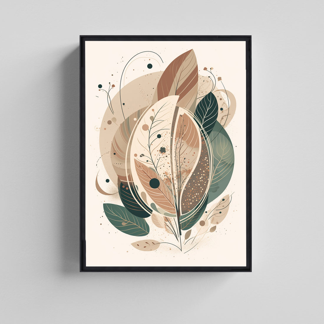 Modern Earth Tone Nature Print Painting Canvas Boho Art