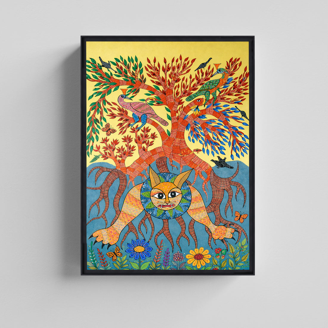 Mythical Tree Guardian Art Print Canvas Painting for Living Room