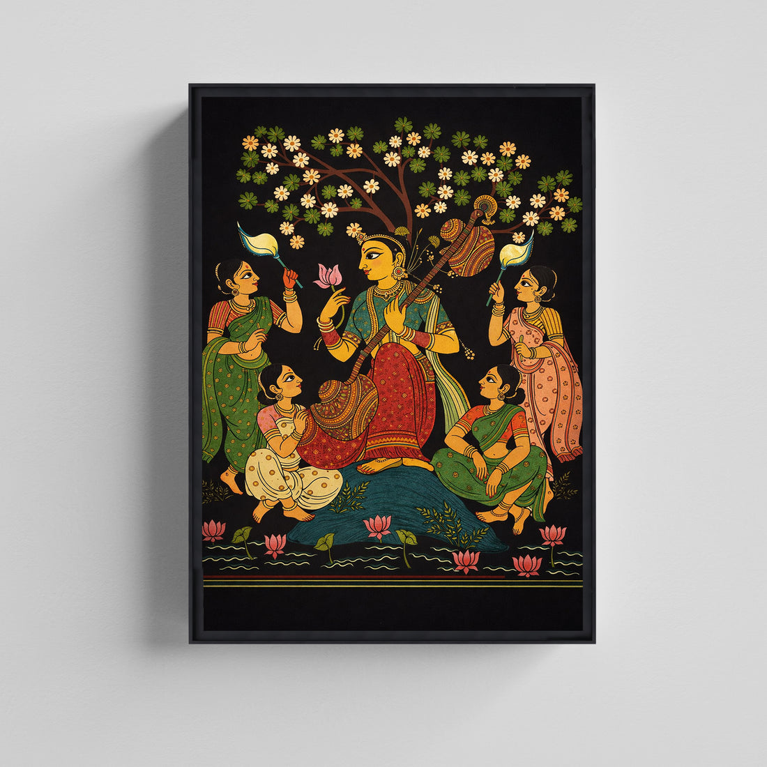 Krishna Raas Leela Kalamkari Art Canvas Painting