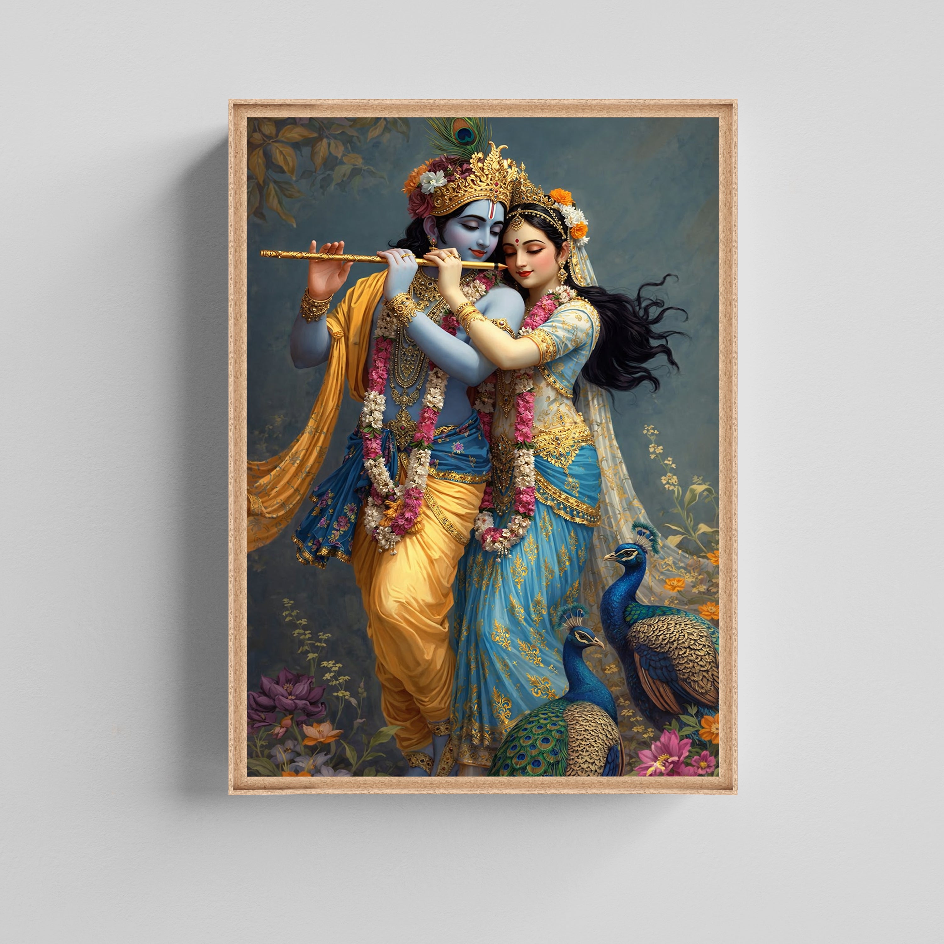 Radha Krishna Flute Canvas Painting
