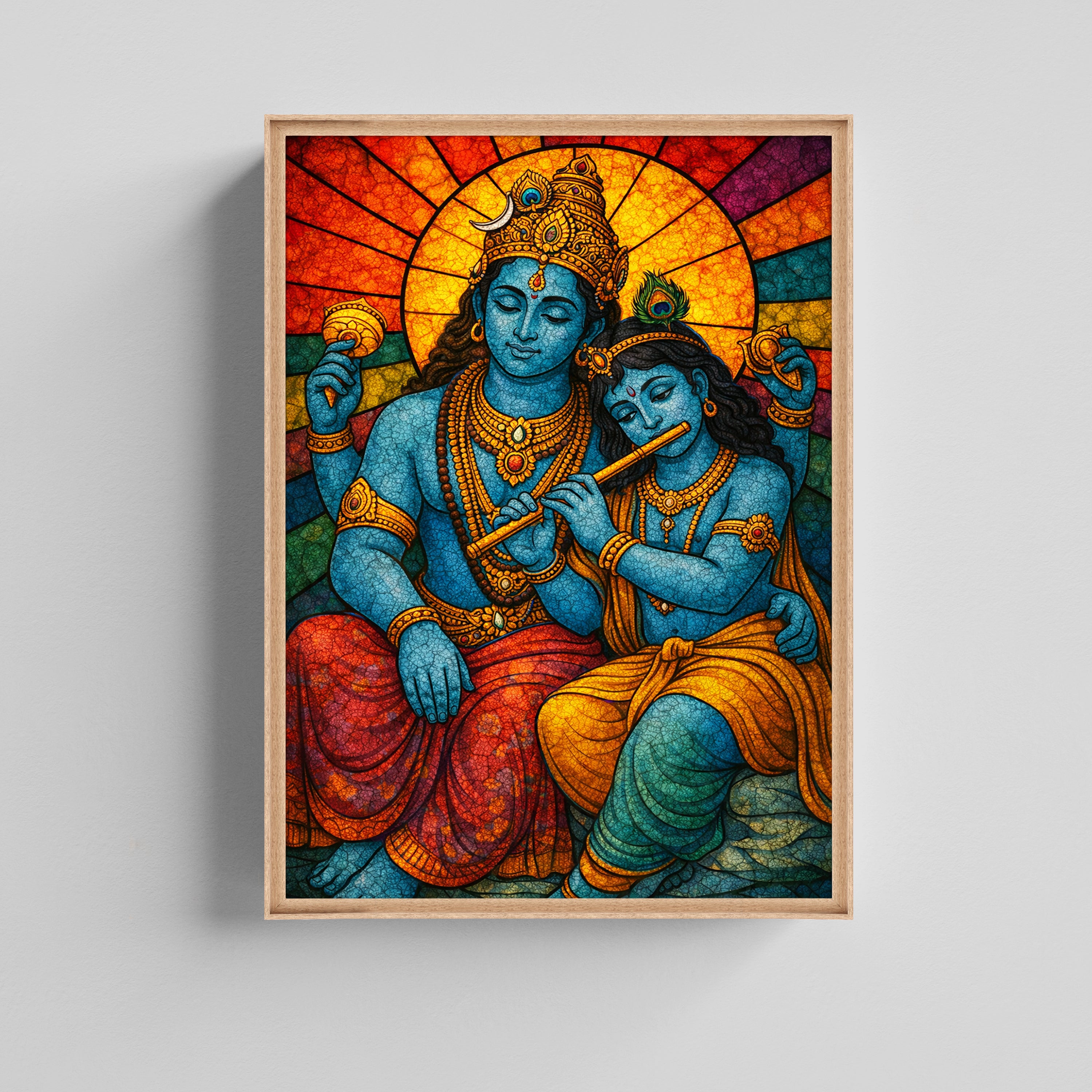 Divine  Krishna Flute Canvas Painting