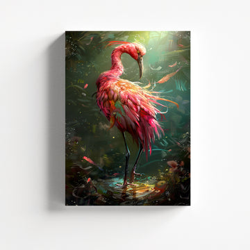 Elegant Flamingo Art Canvas Painting – Luxury Tropical Wall Décor