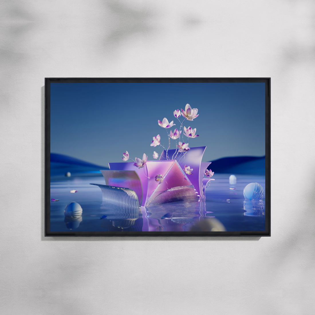 Blooming Silence Modern Floral Abstract Canvas Painting