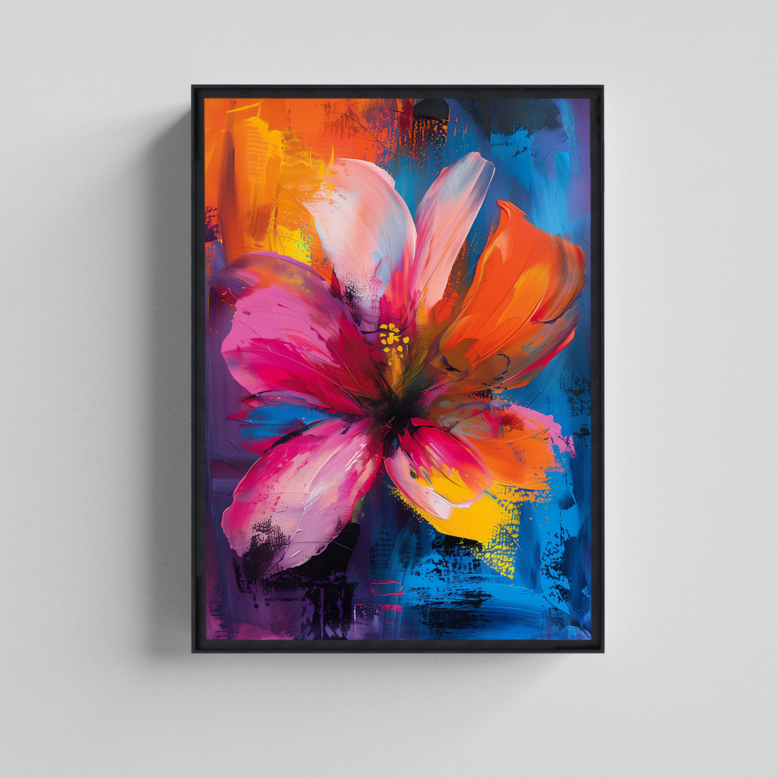 Electric Bloom Edition Floral Art Canvas Painting