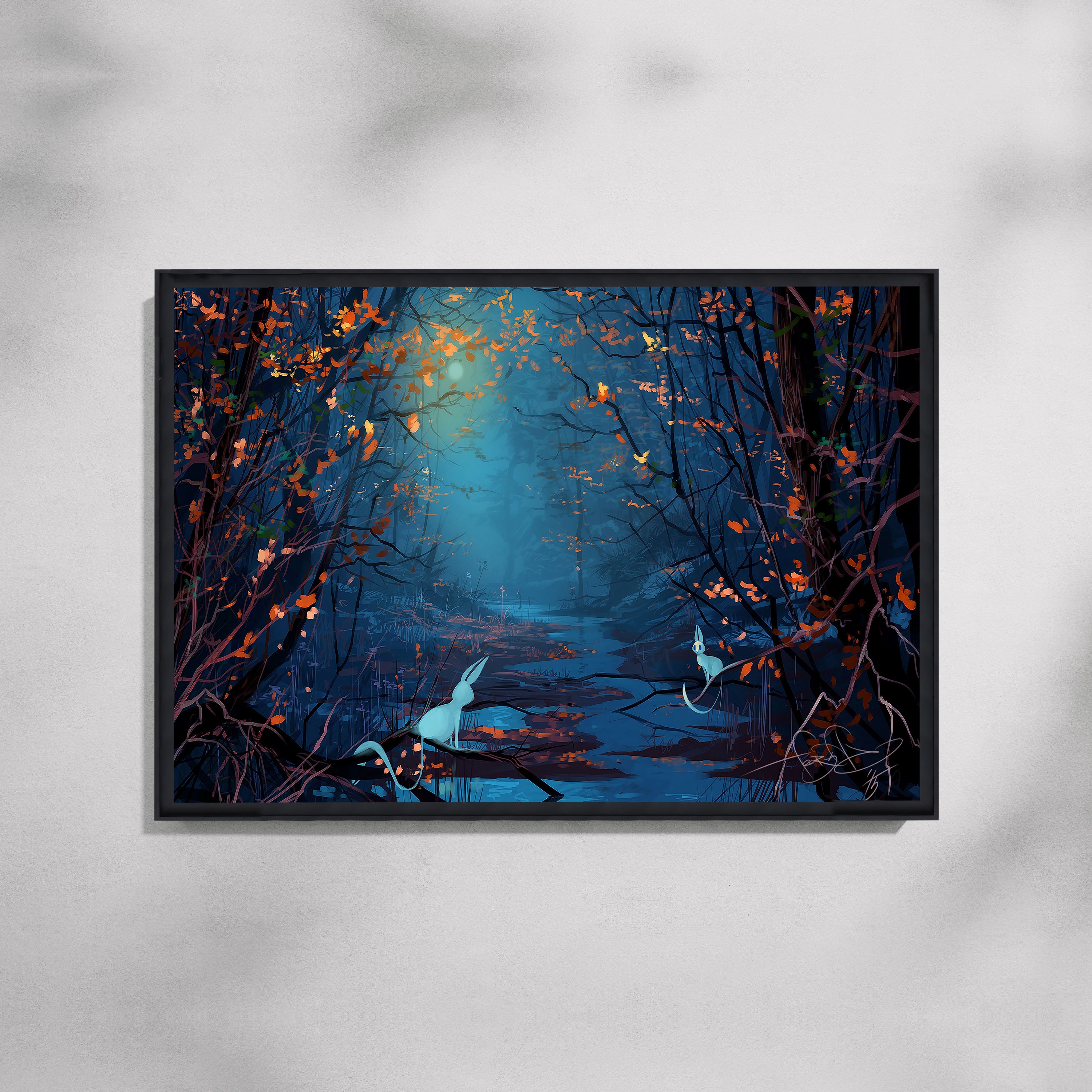 Whispers of the Moonlit Grove Landscapes Canvas Art