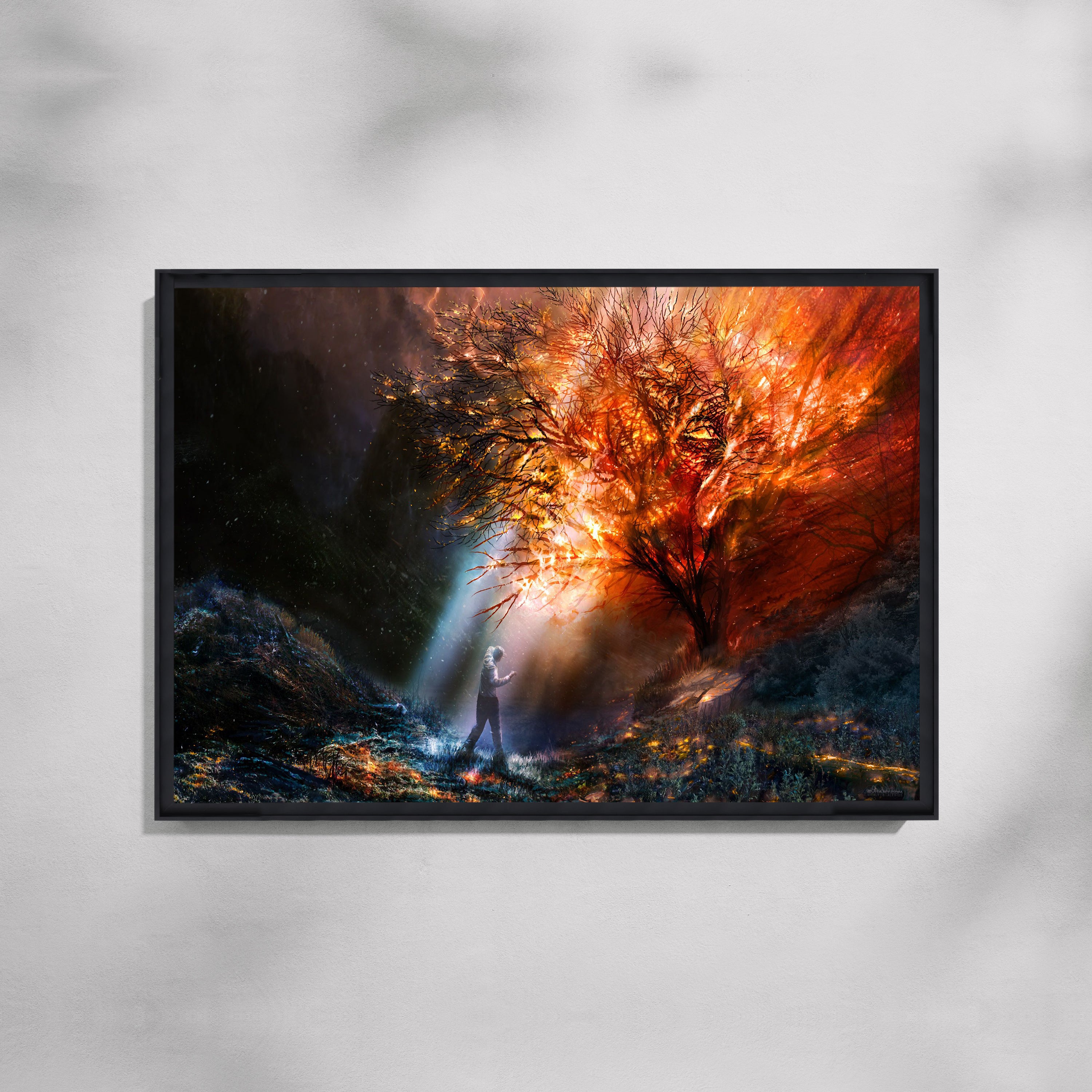 AwakenINg of Fire Symbolic Tree Landscapes Canvas Painting