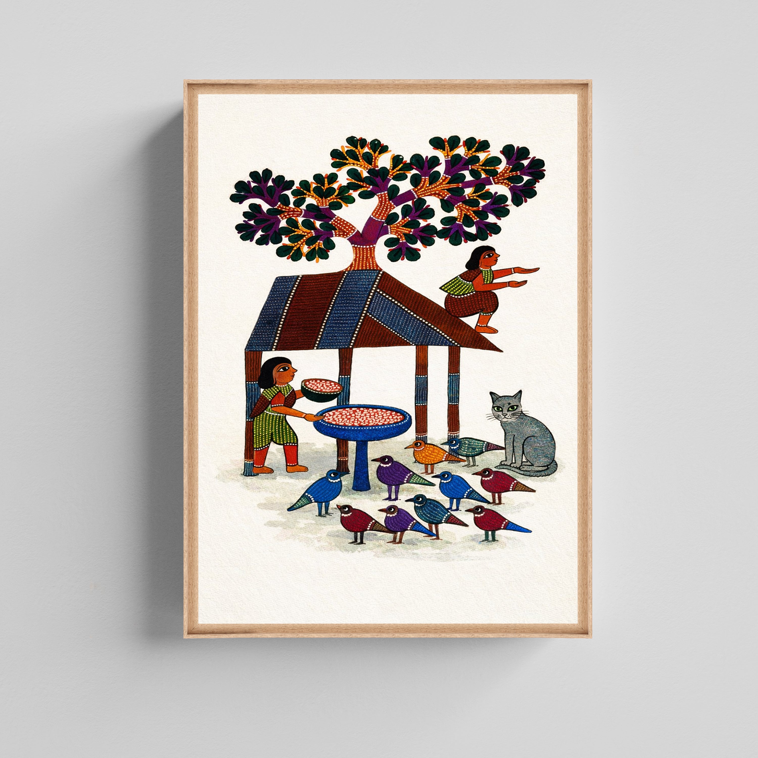 Birds & Rural Scene Canvas Artwork for Living Room