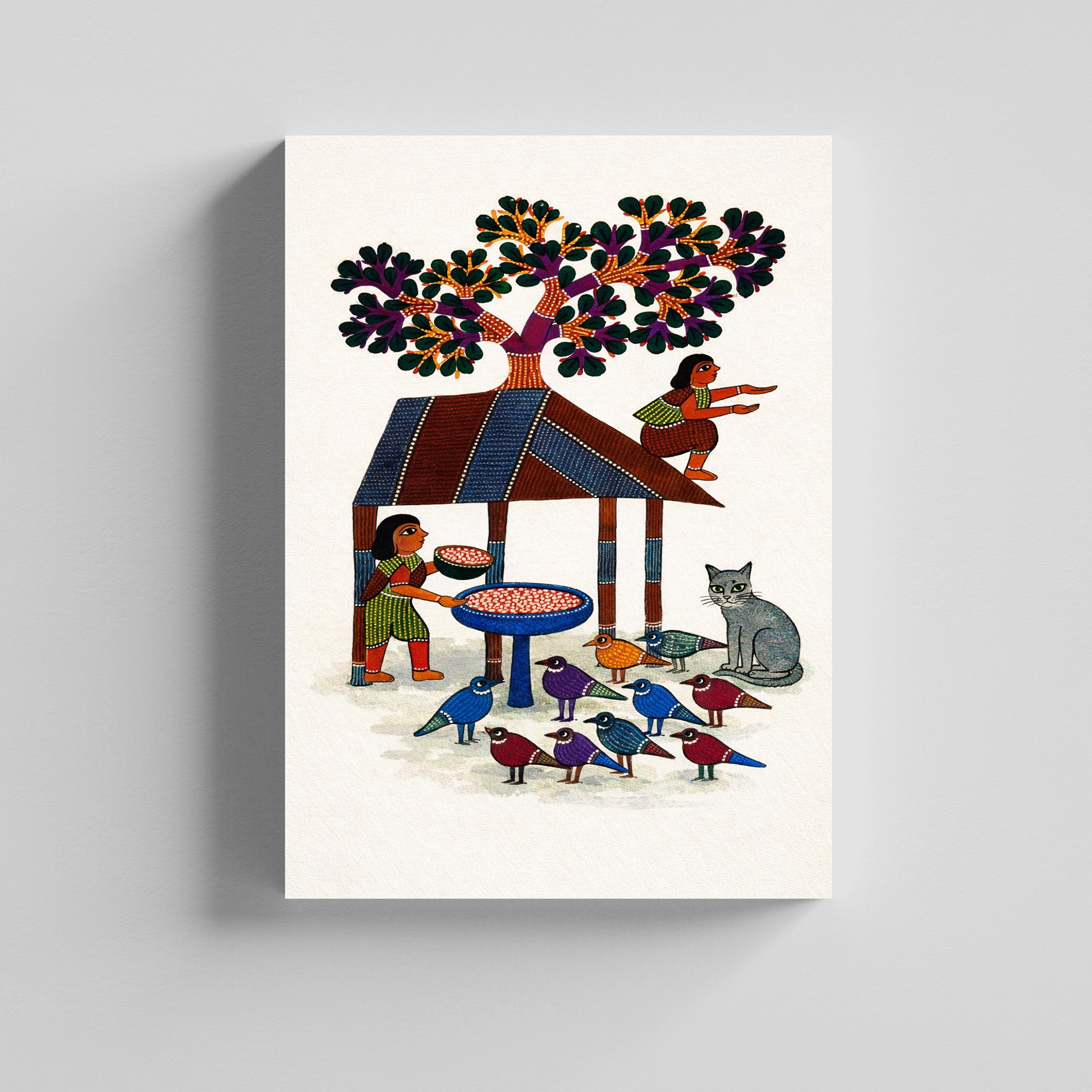 Birds & Rural Scene Canvas Artwork for Living Room