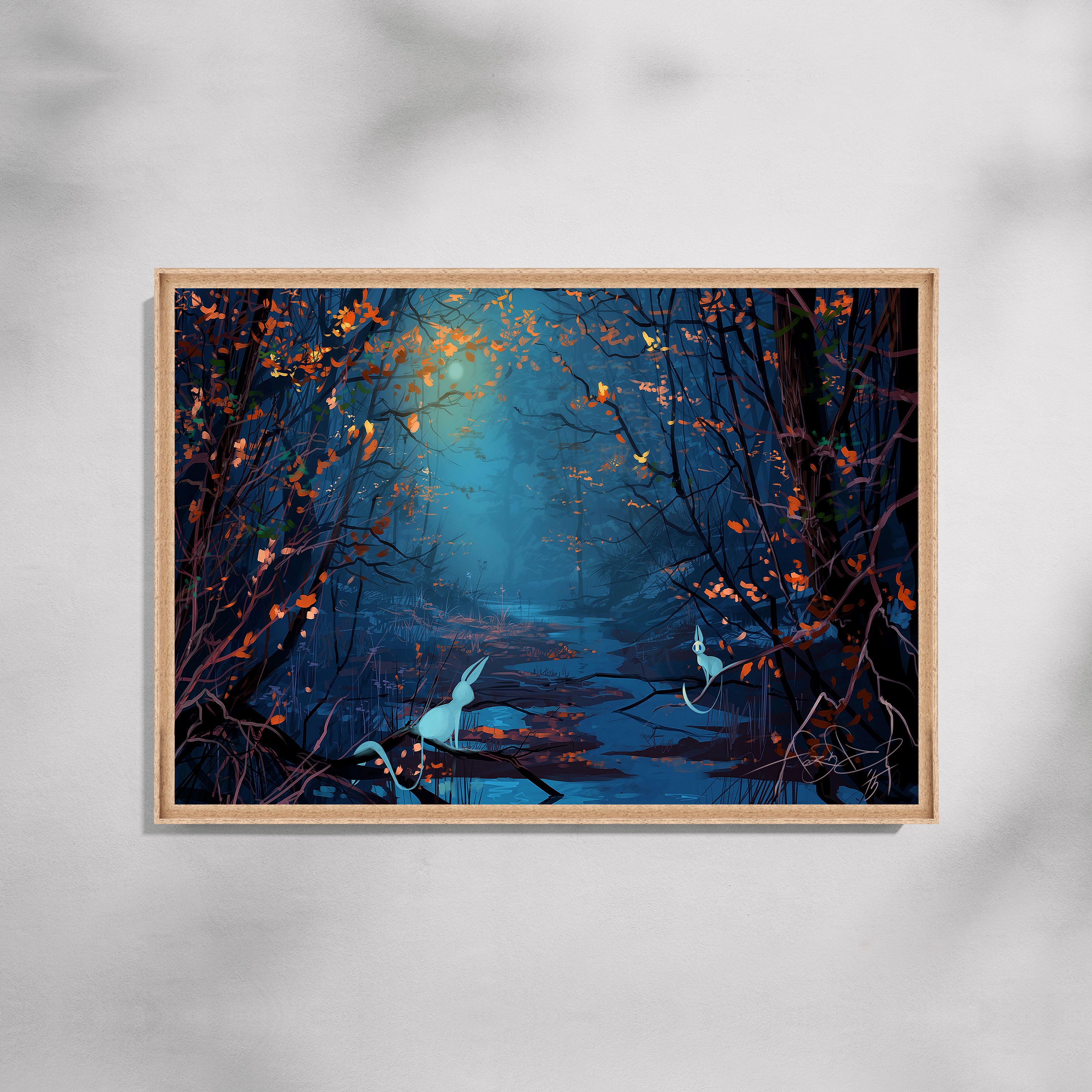 Whispers of the Moonlit Grove Landscapes Canvas Art