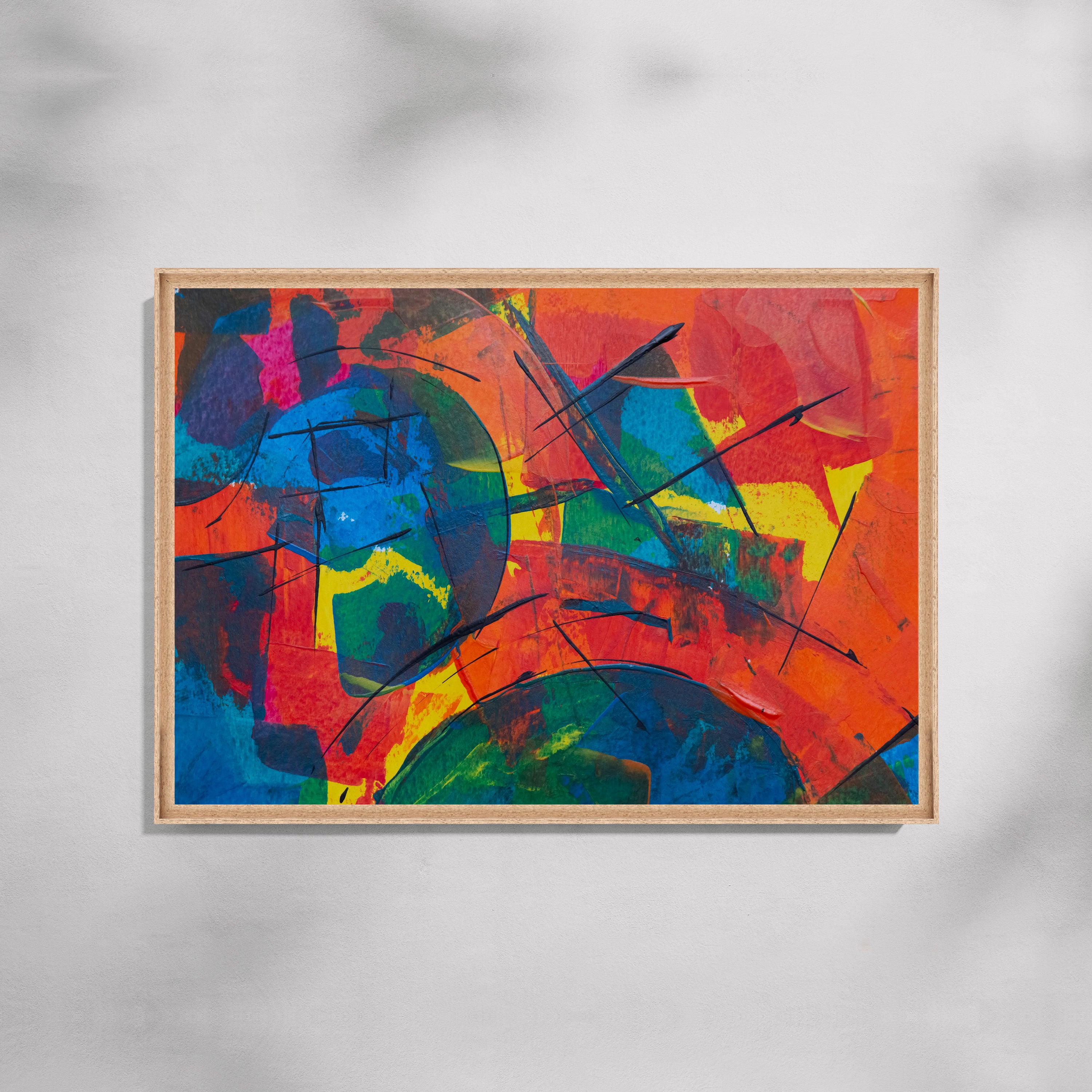 Vibrant Abstract Color Explosion Canvas Wall Art