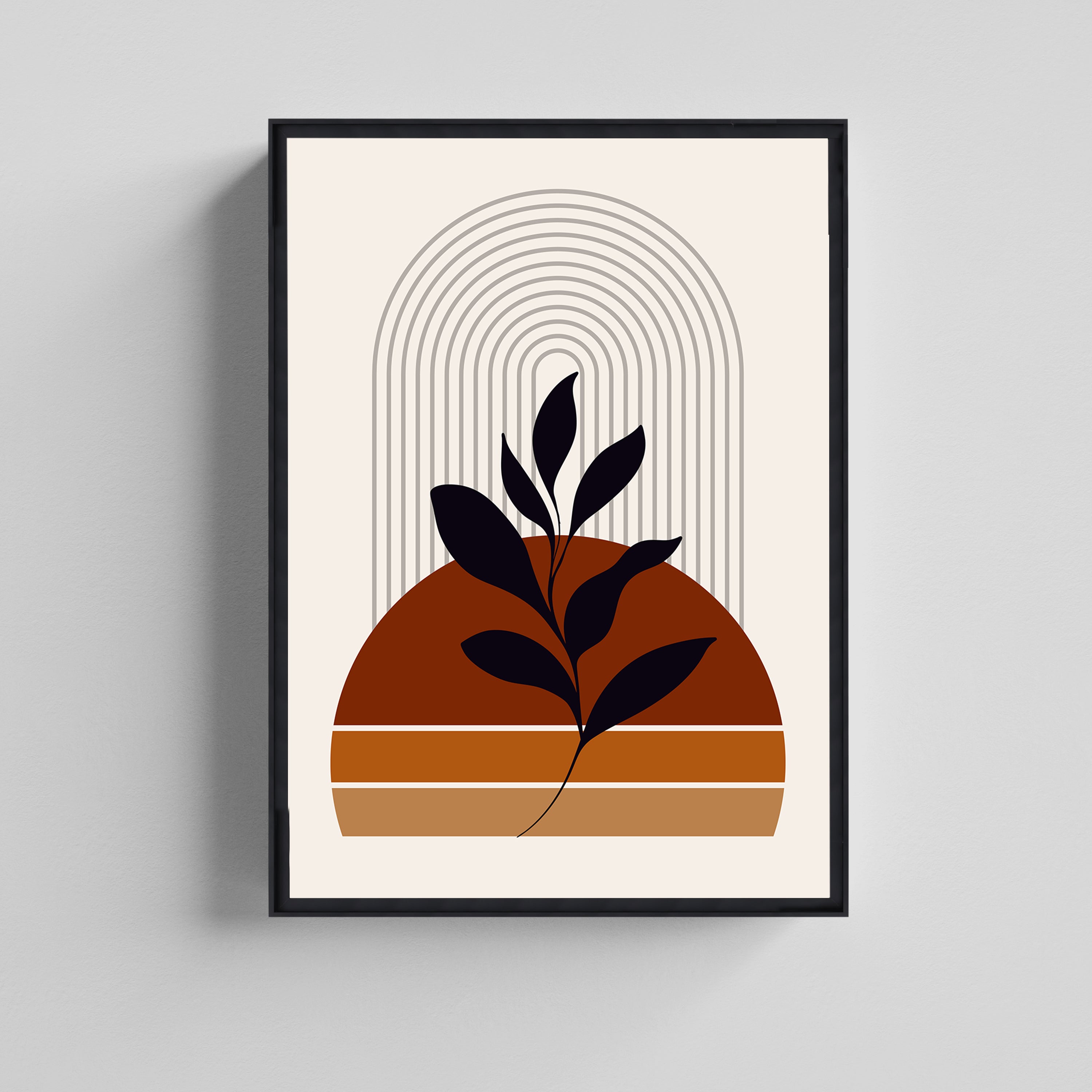 mid-century modern botanical wall art Painting Canvas Boho Art