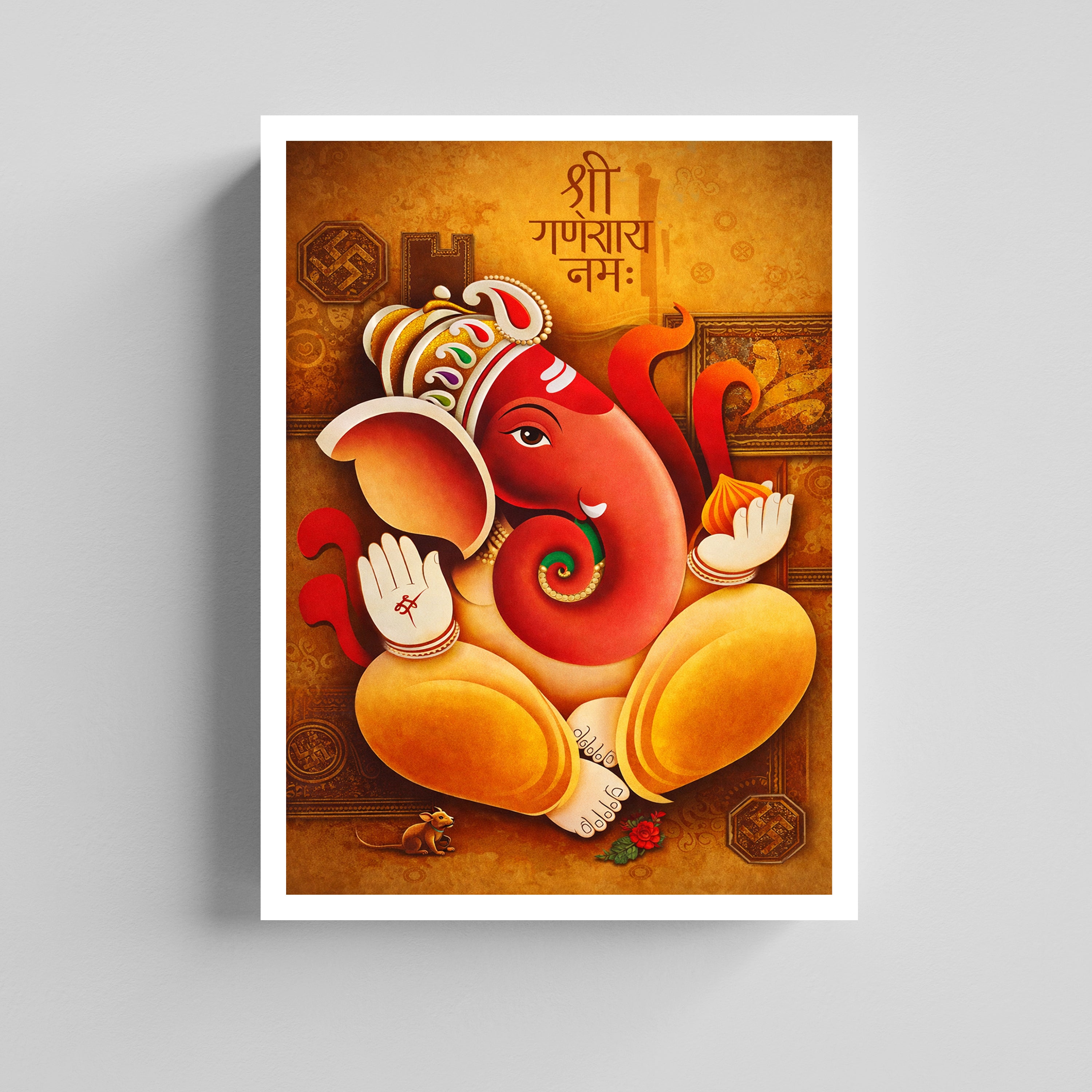 Shri Ganesha Blessings Canvas Painting