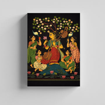 Krishna Raas Leela Kalamkari Art Canvas Painting