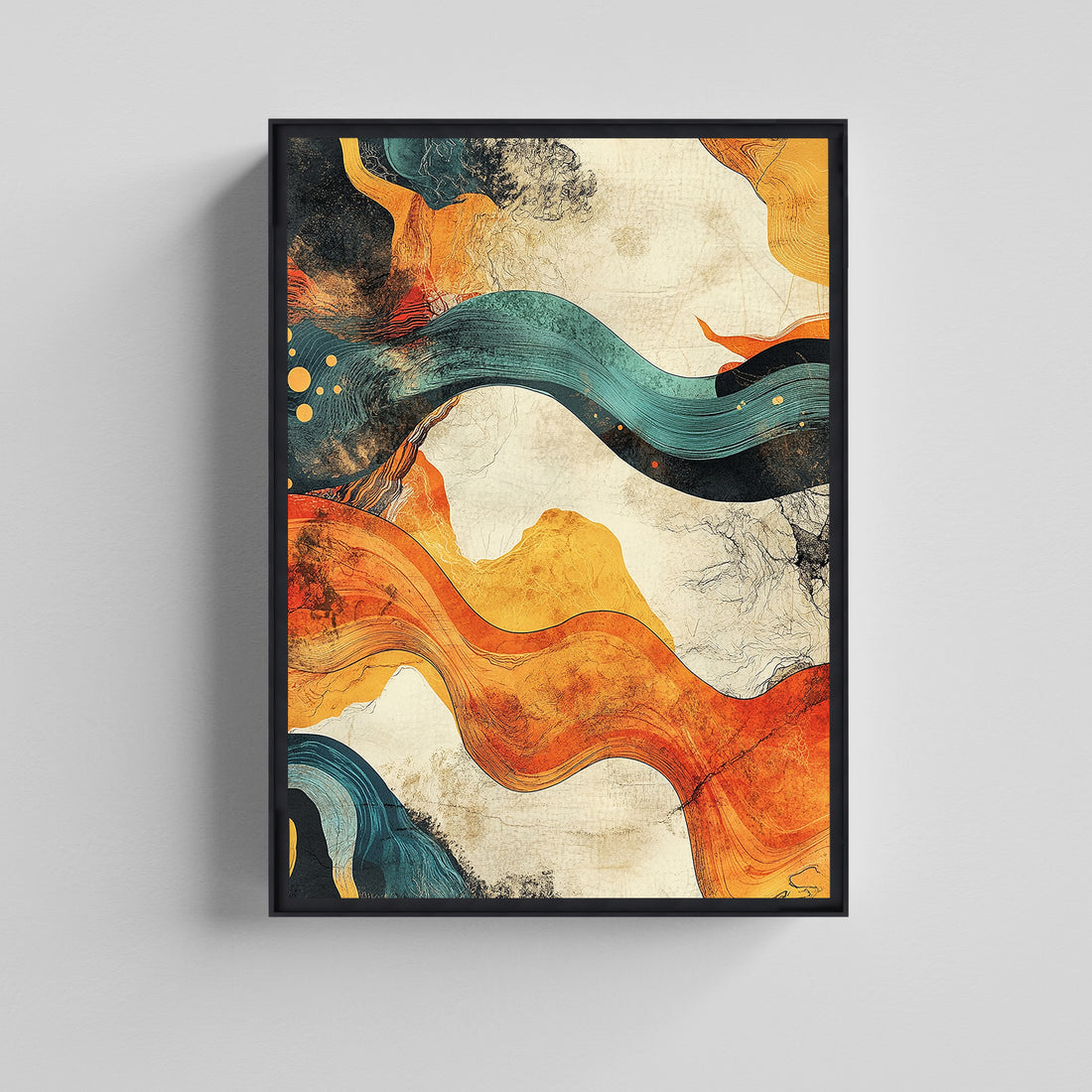 Abstract Flow Waves Canvas Painting