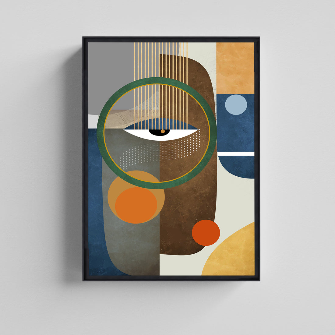 Abstract Geometric Face Canvas Painting