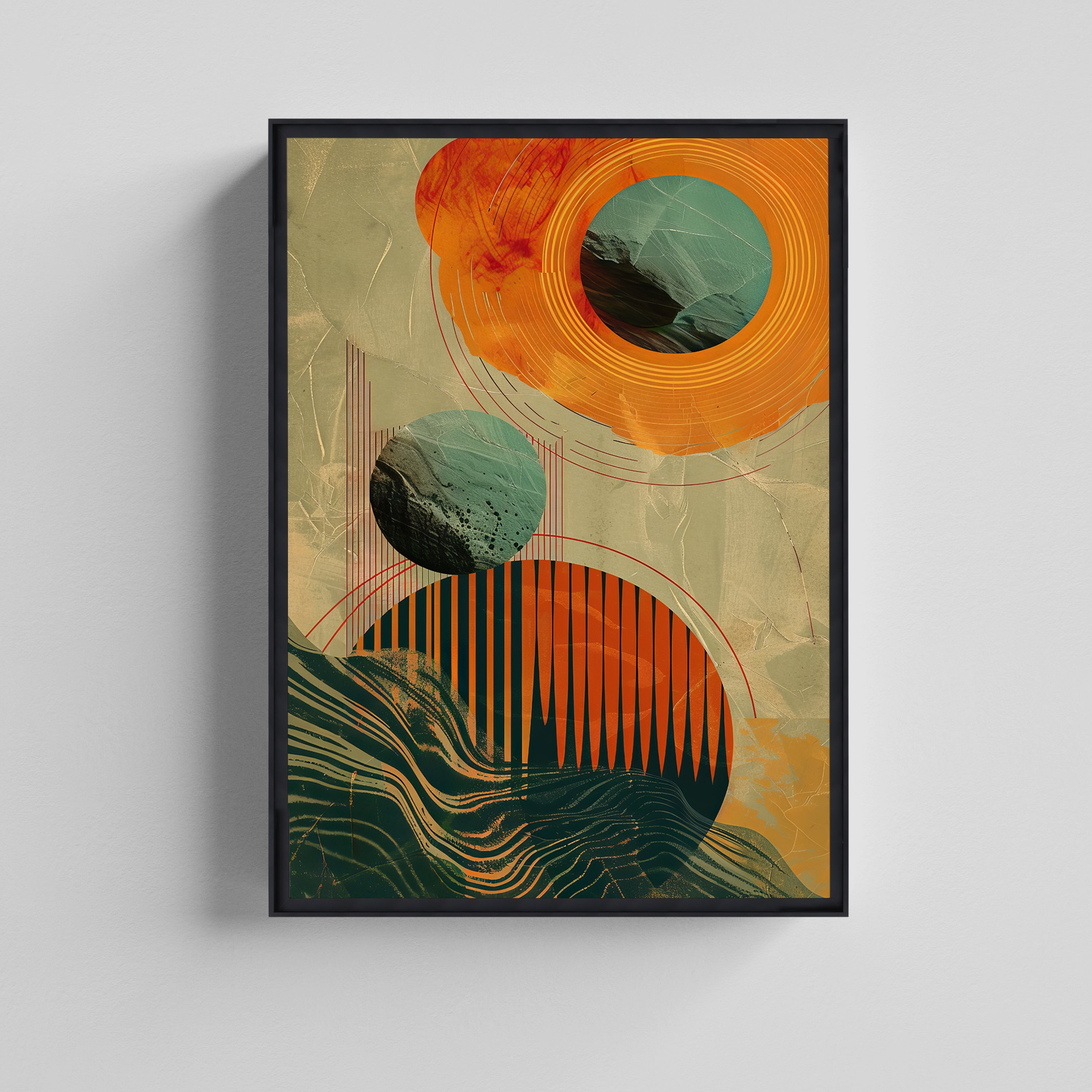 Celestial Geometry Abstract Canvas Painting