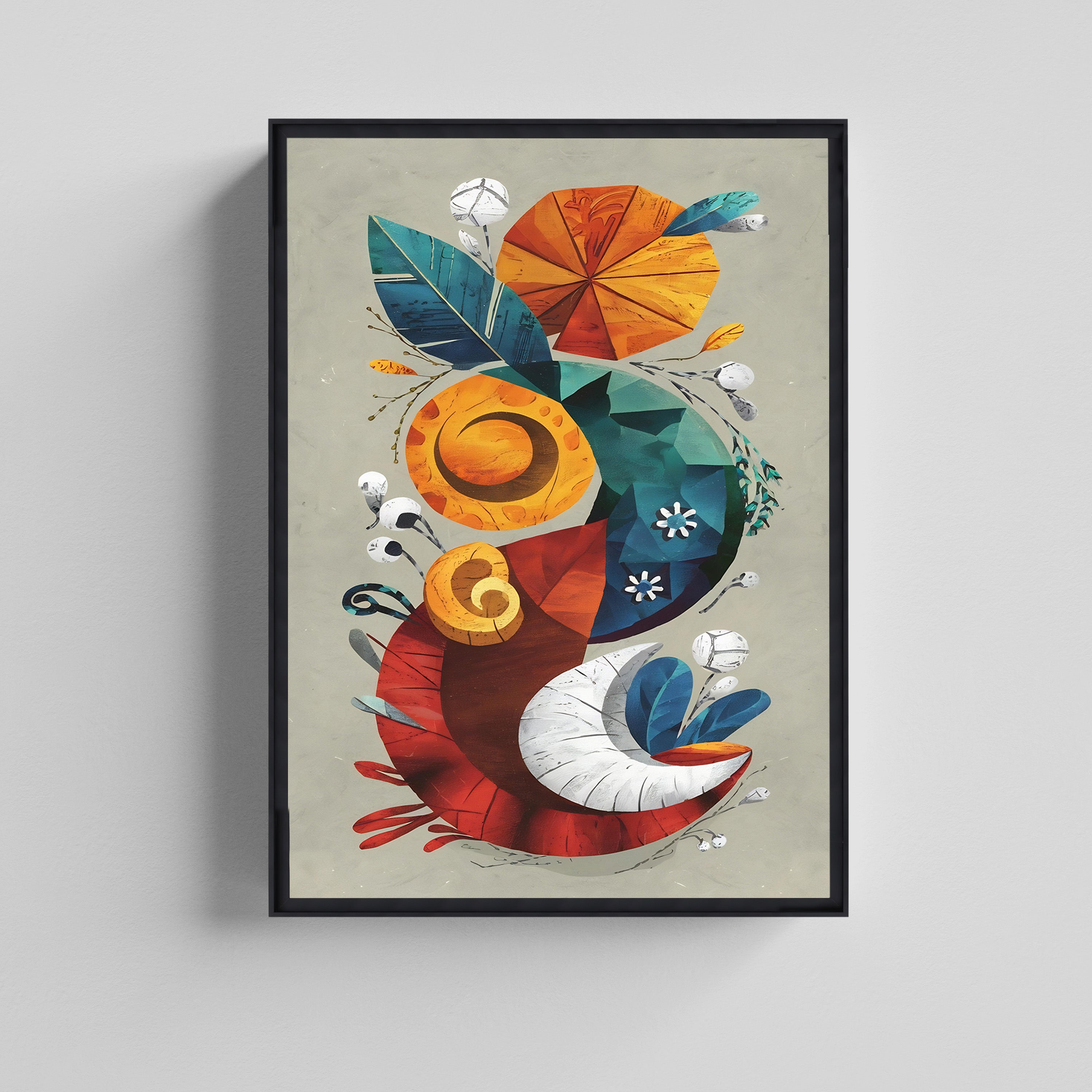 Harvest Moon Stylized  Abstract Canvas Art