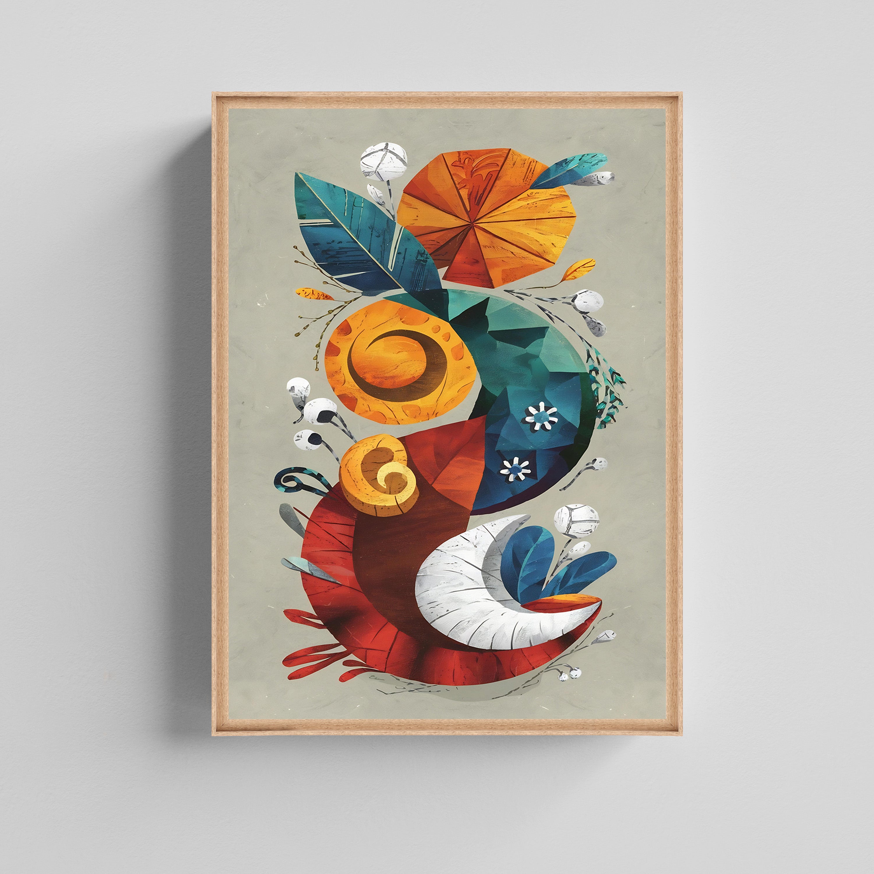 Harvest Moon Stylized  Abstract Canvas Art