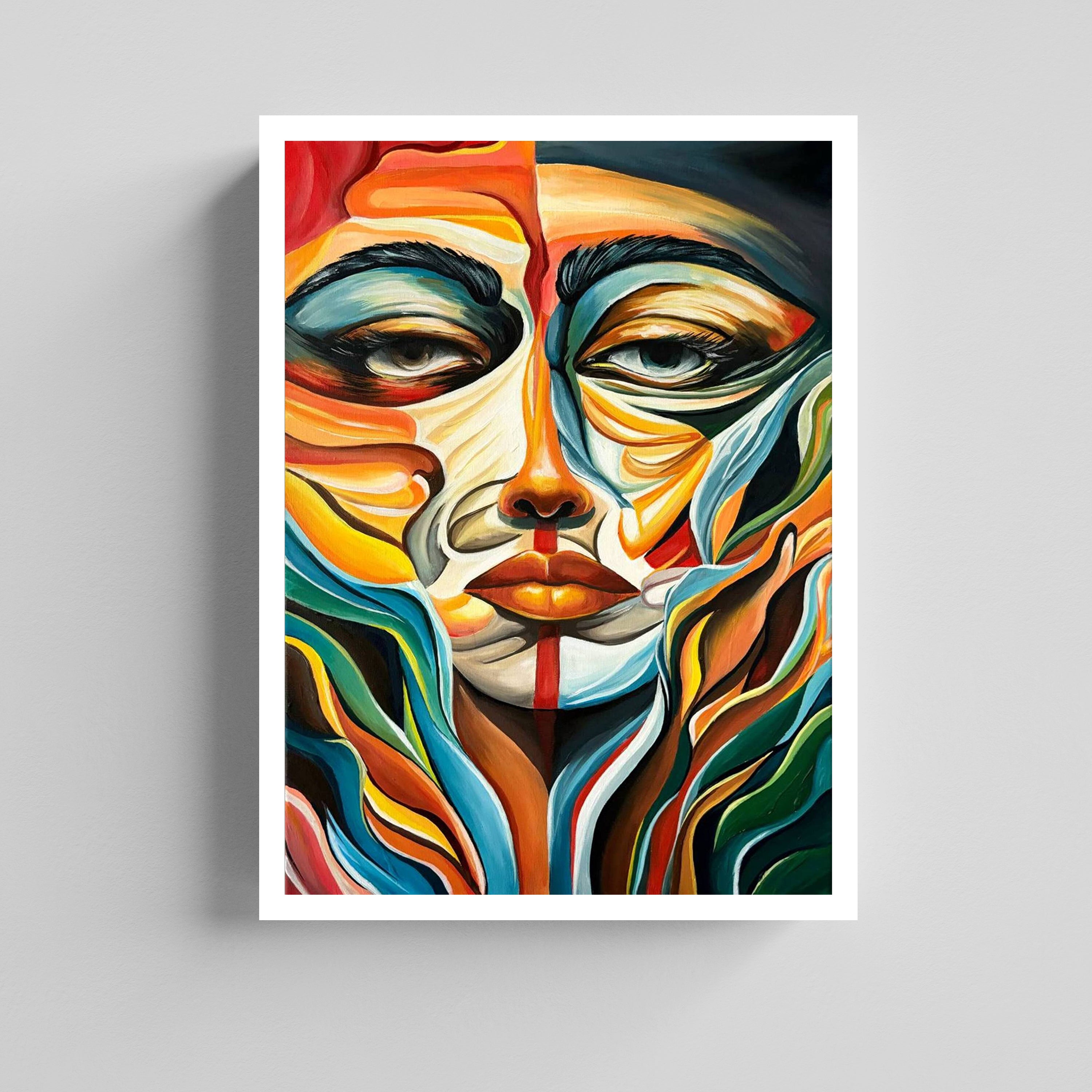 Abstract Expression Face Art Canvas Painting