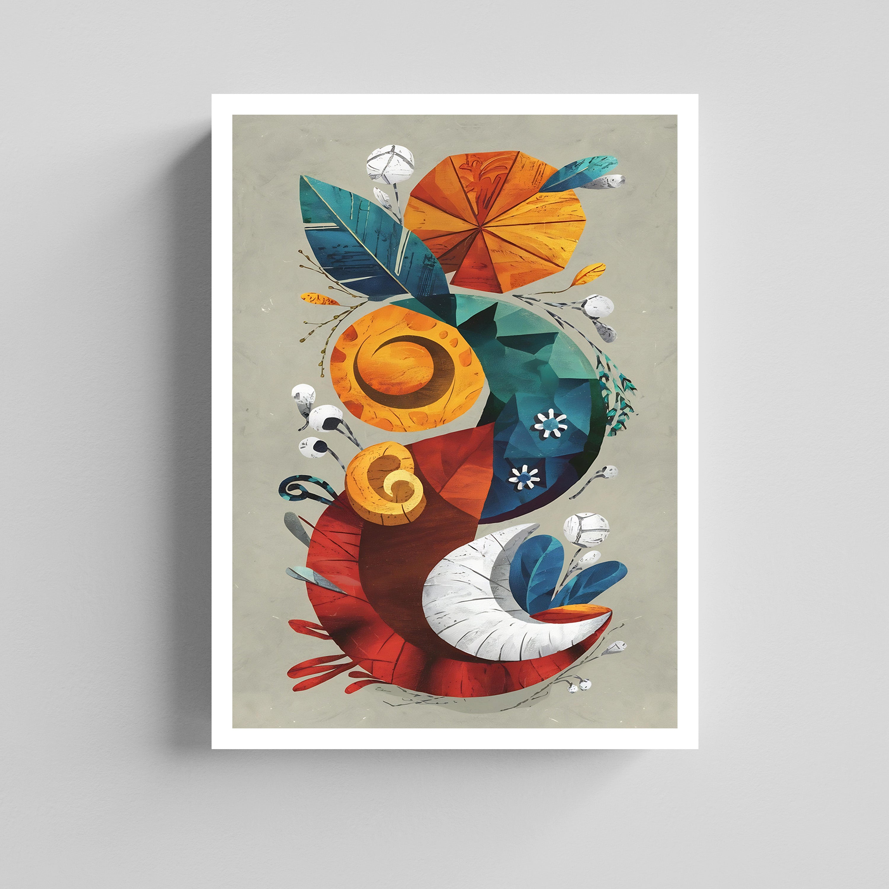 Harvest Moon Stylized  Abstract Canvas Art