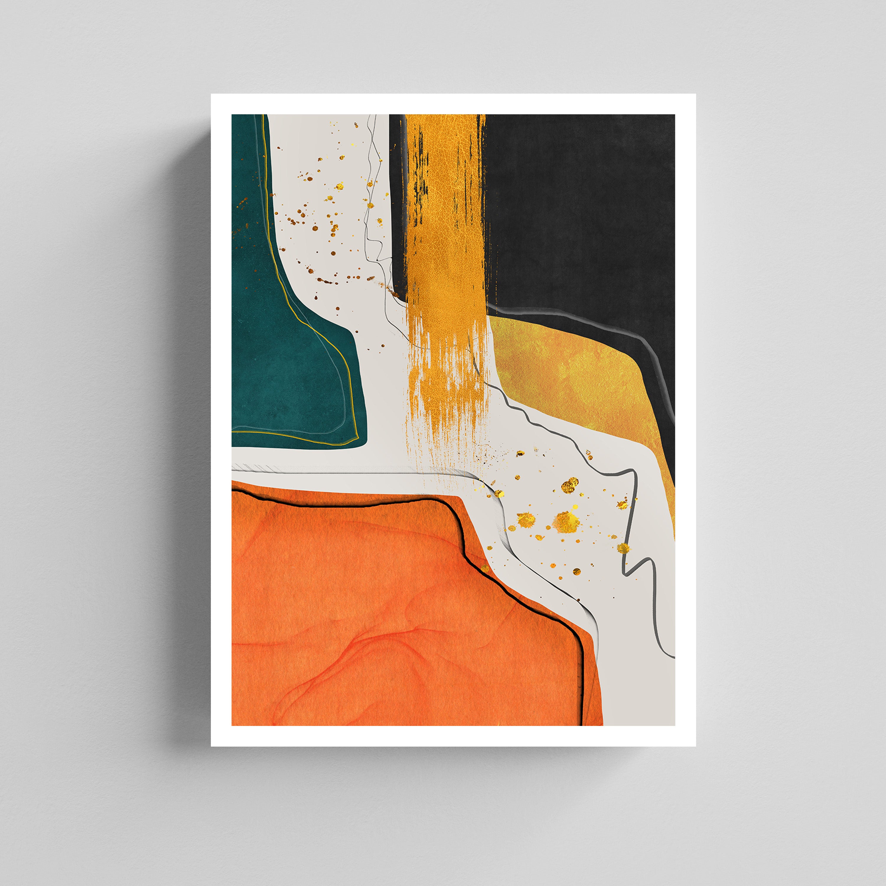 Urban Harmony Abstract Gold Foil Style Canvas Print