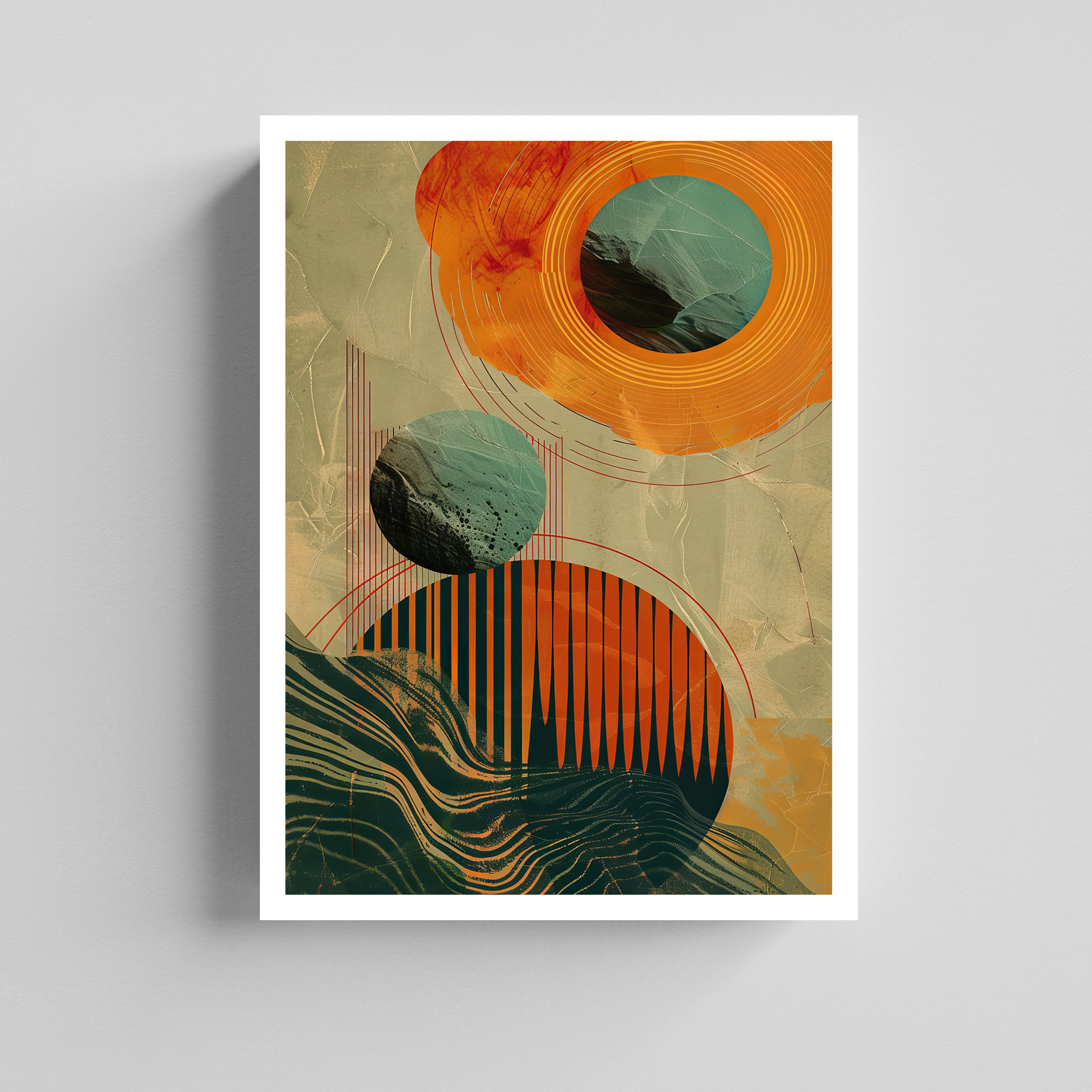 Celestial Geometry Abstract Canvas Painting