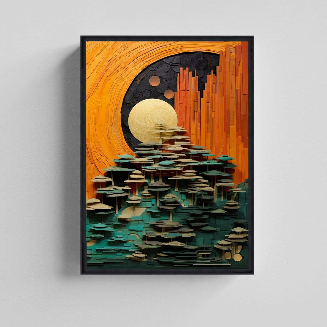 Golden Eclipse – Modern Wall Art Canvas