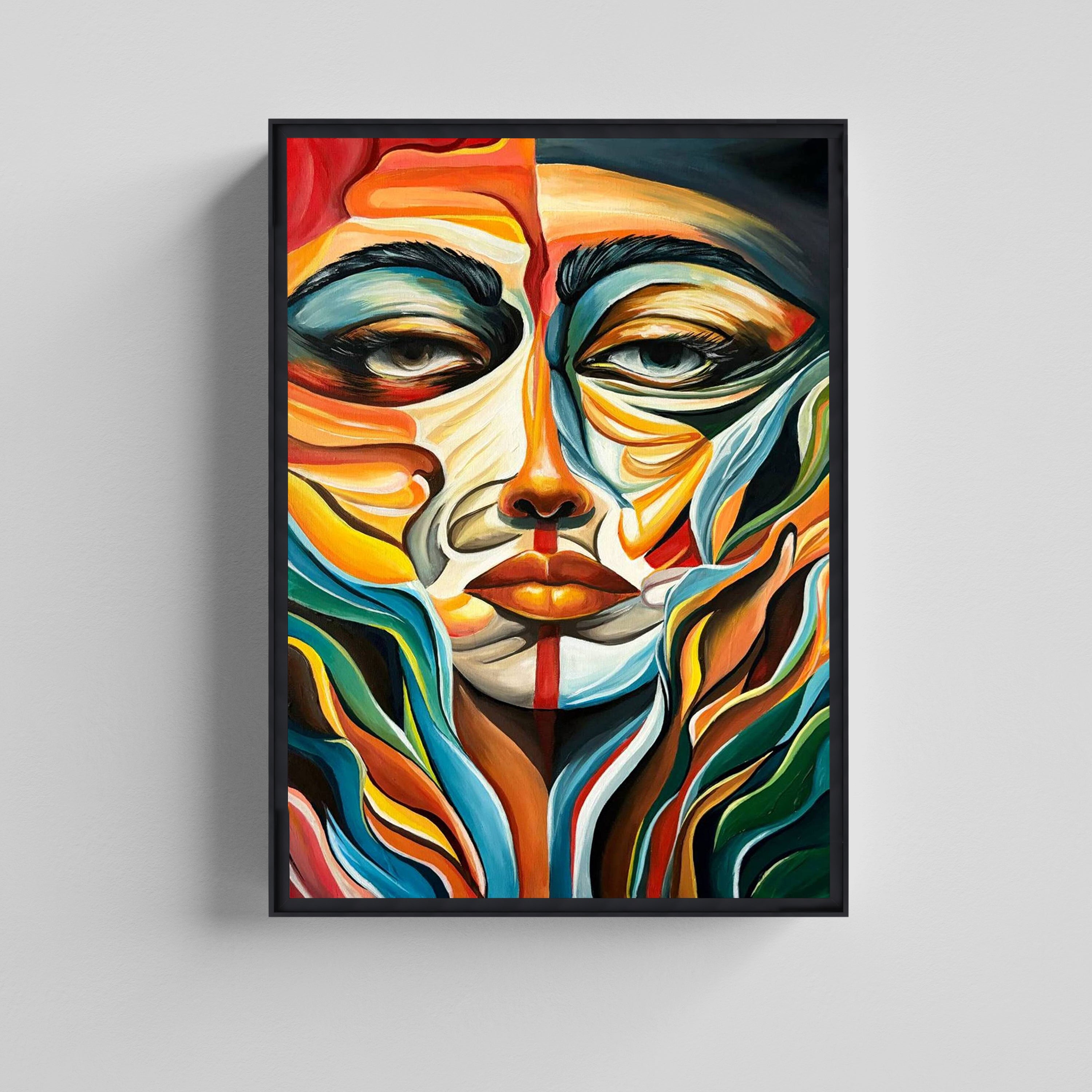 Abstract Expression Face Art Canvas Painting
