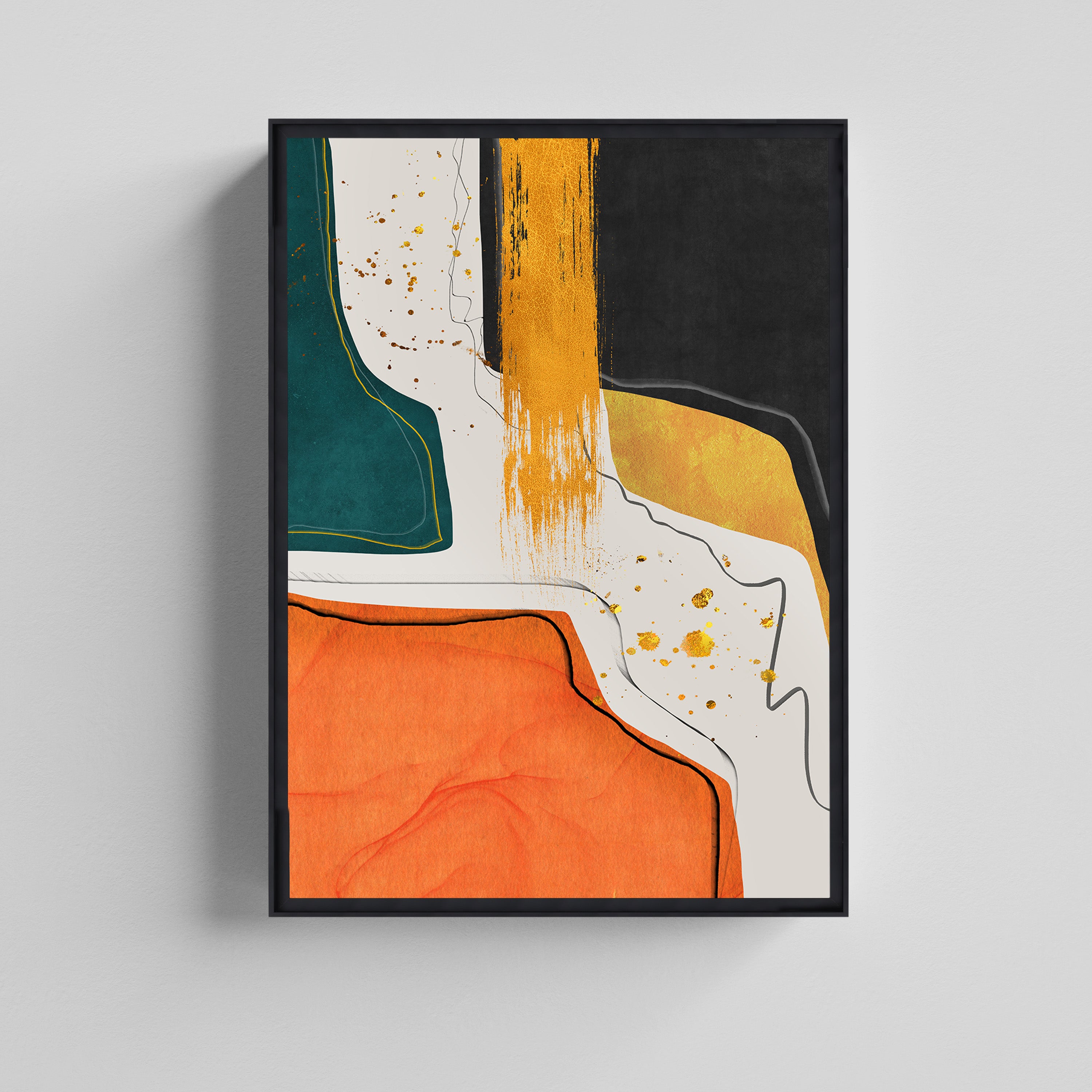 Urban Harmony Abstract Gold Foil Style Canvas Print