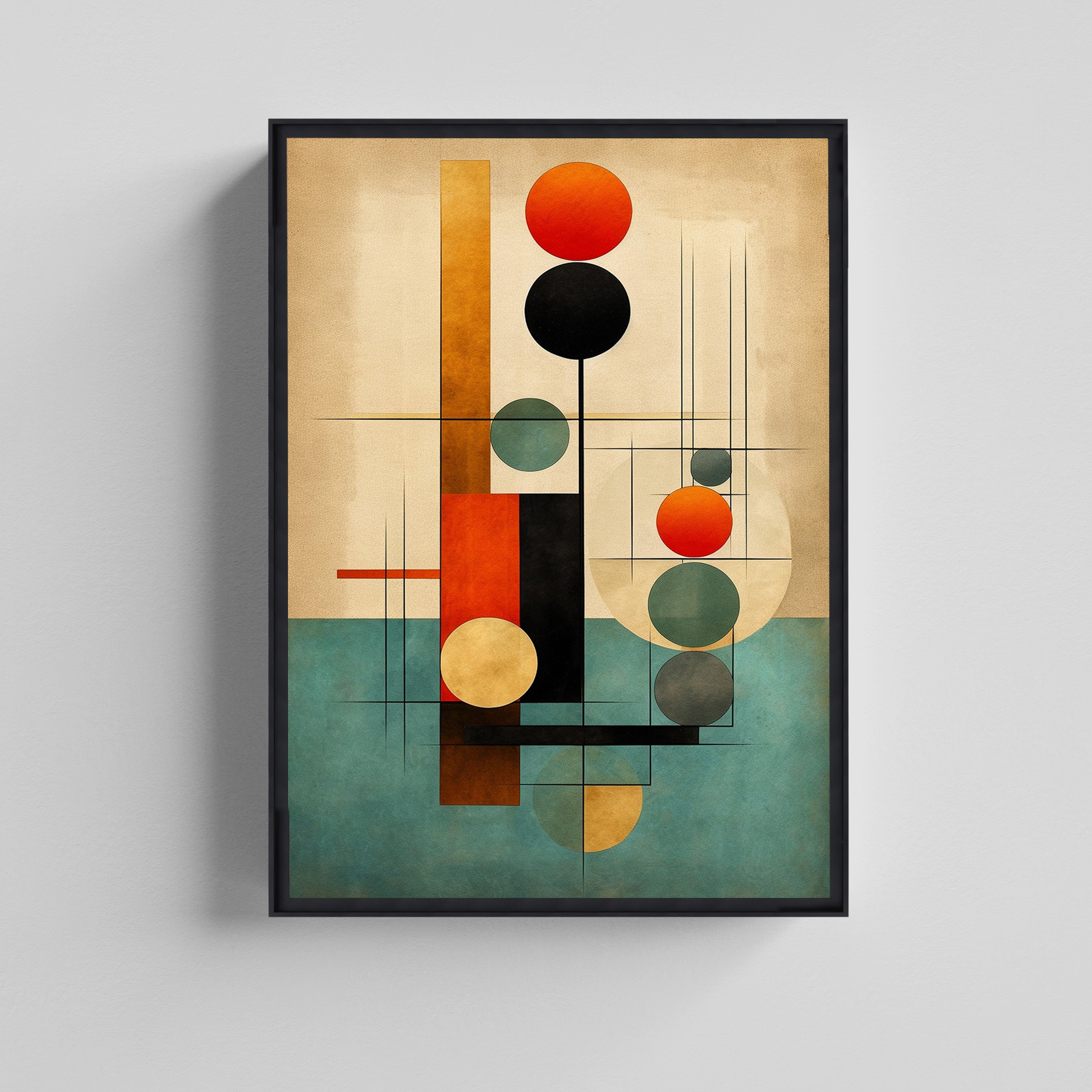 Mid-Century Modern Abstract Canvas Art